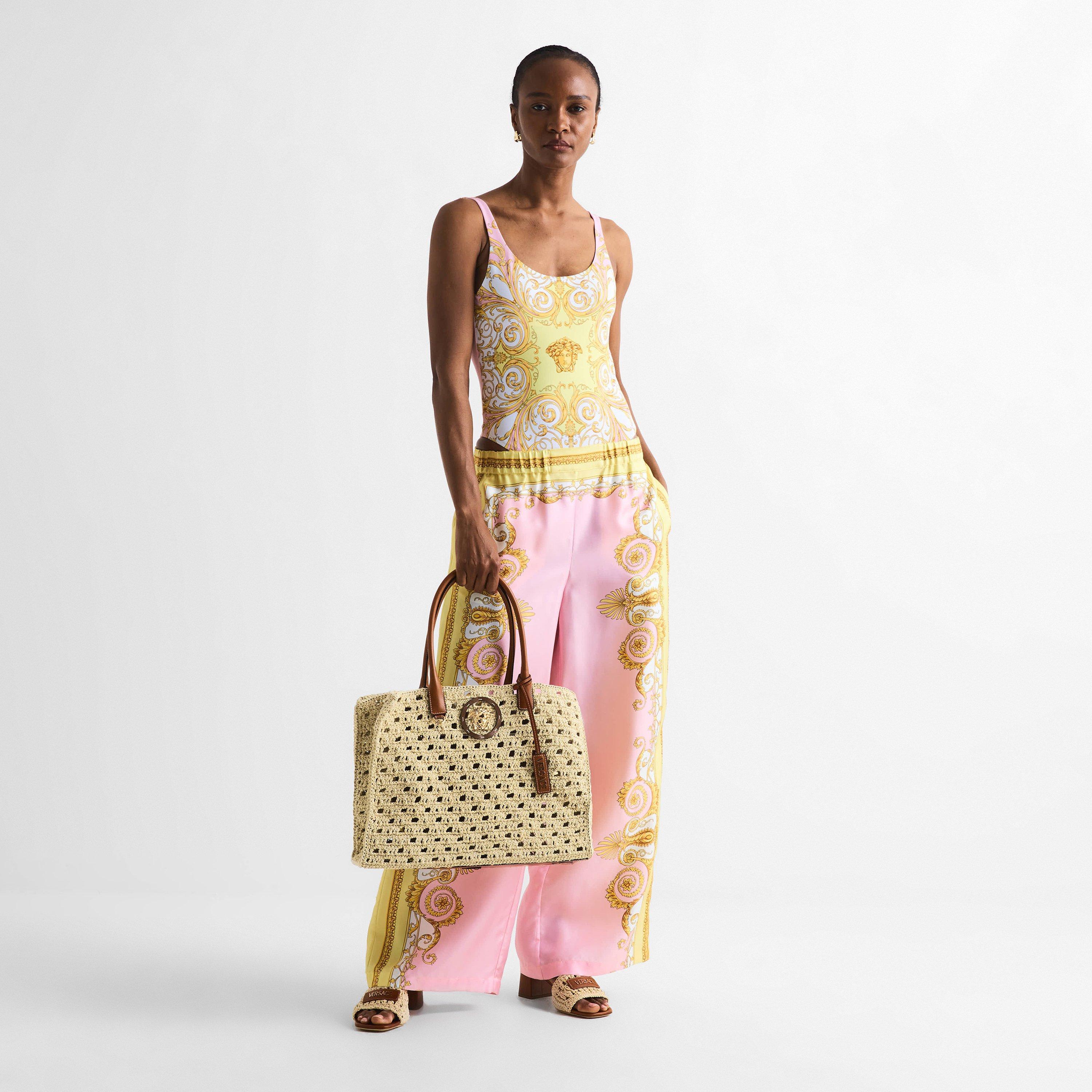Yellow/Rose - Versace - Women's Scoop Neck Swimsuit - 6