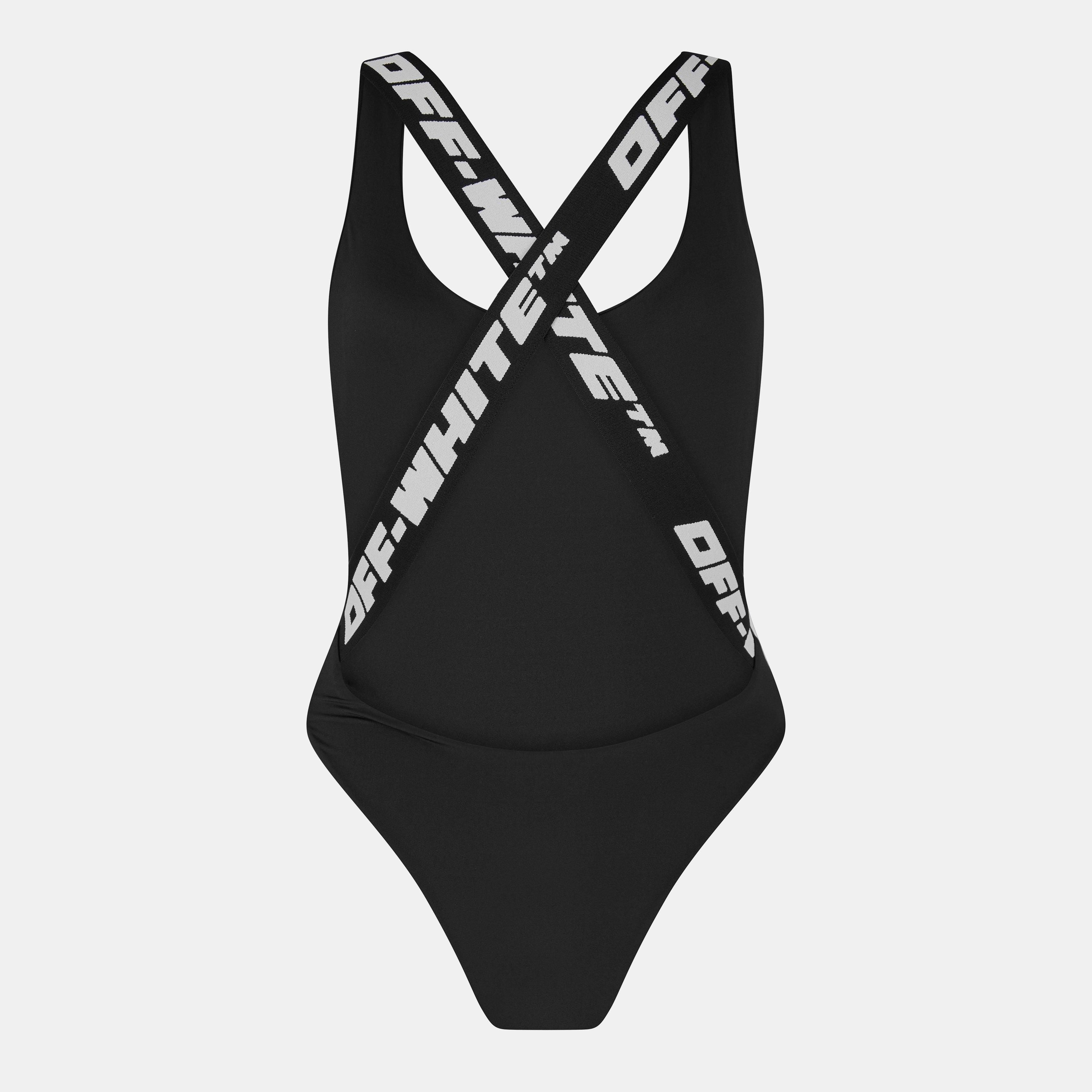 Black - Off White - Women's  Logo Scoop Neck Swimsuit - 2