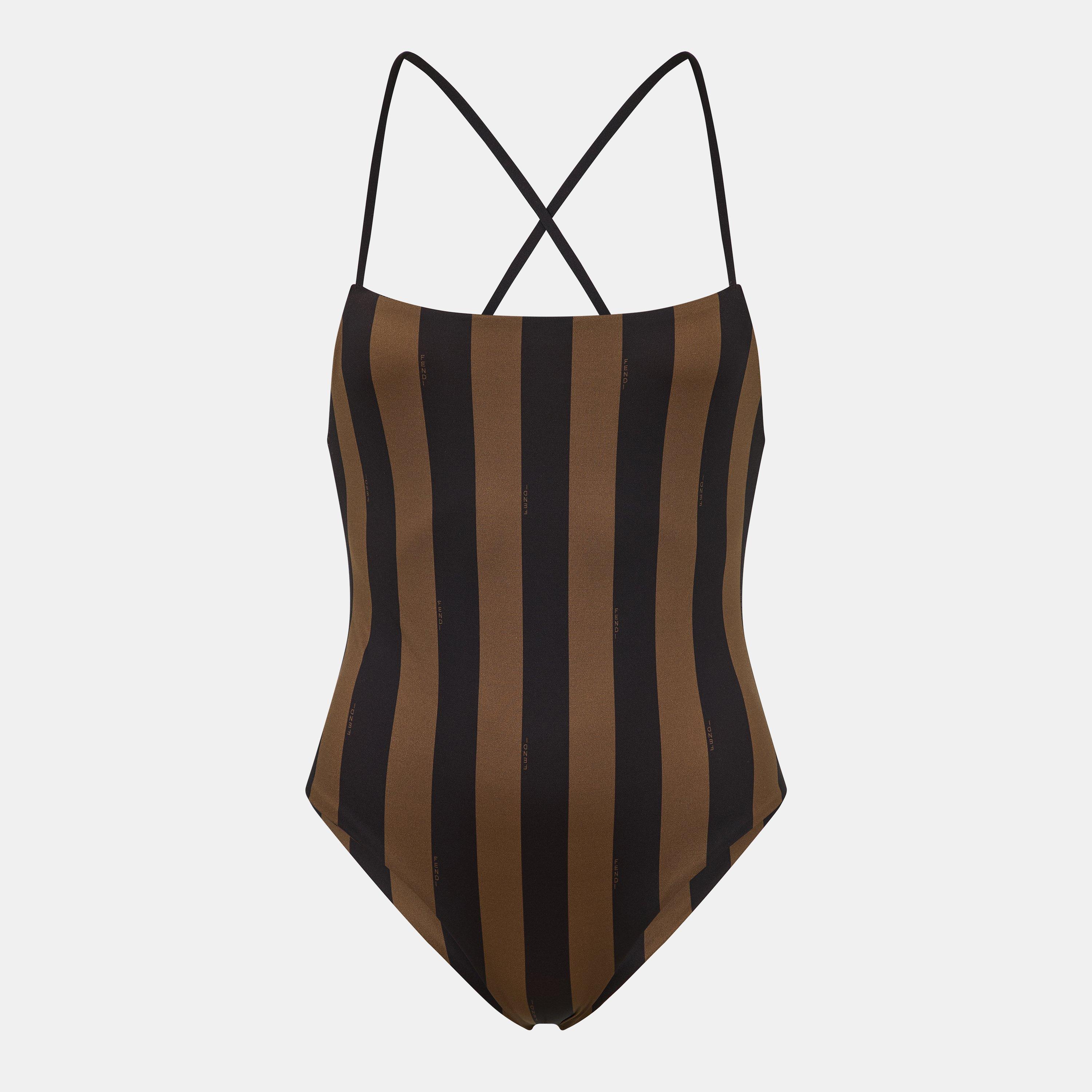 Tabacco/Moro - Fendi - Women's Scoop Neck Swimsuit - 1