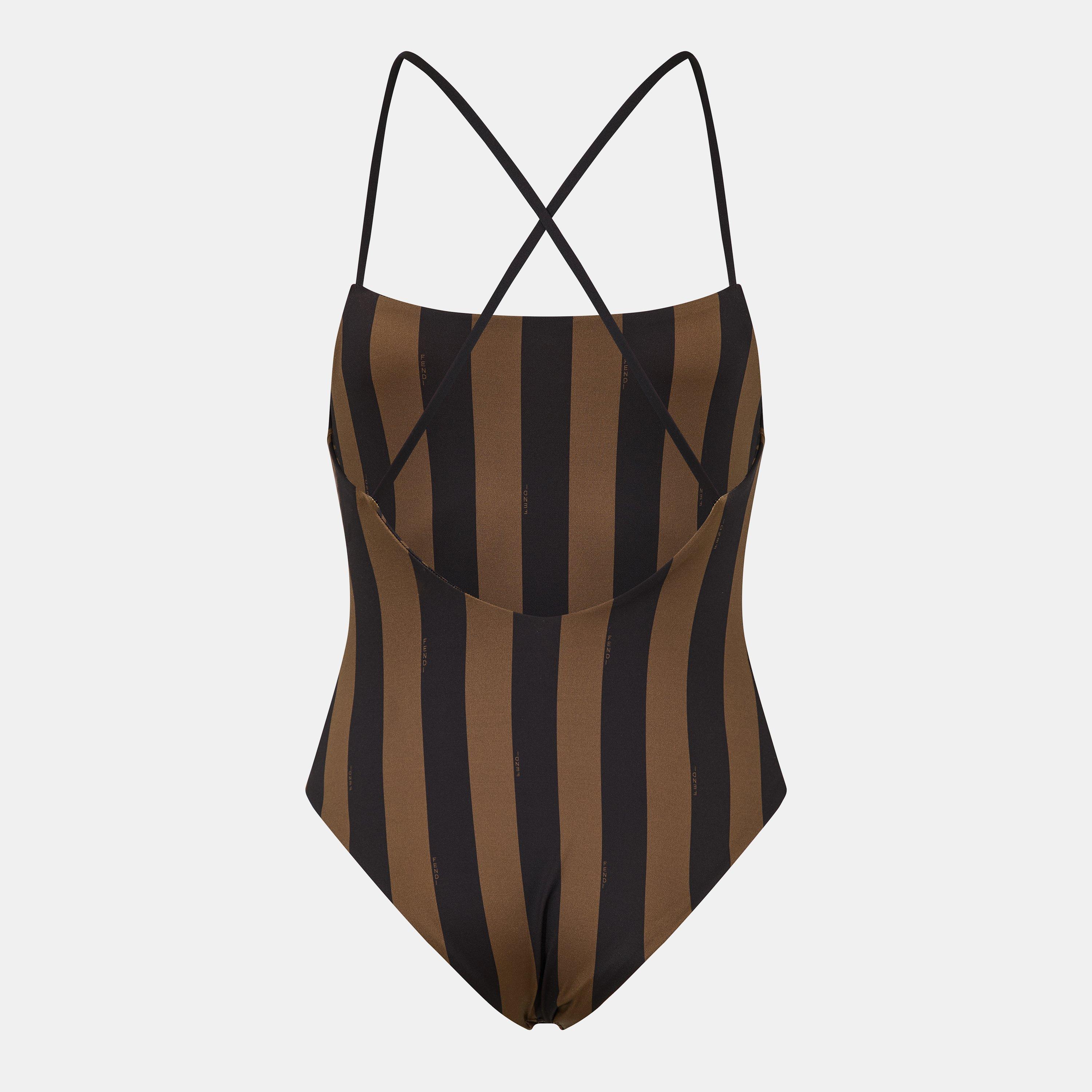 Tabacco/Moro - Fendi - Women's Scoop Neck Swimsuit - 2