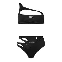 Off White Cut Out Bikini Set