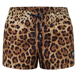 Dolce and Gabbana Leopard Swim Shorts