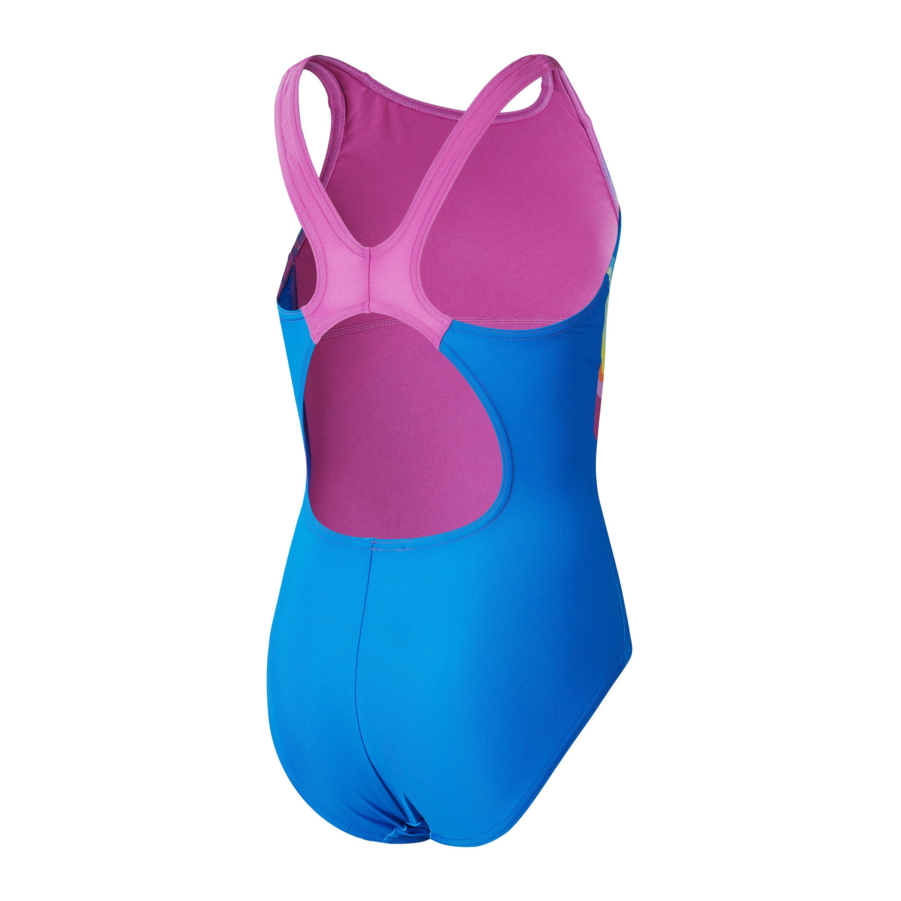Punch Blue - Speedo - Kids' Printed Pulseback One Piece Swimsuit - 2