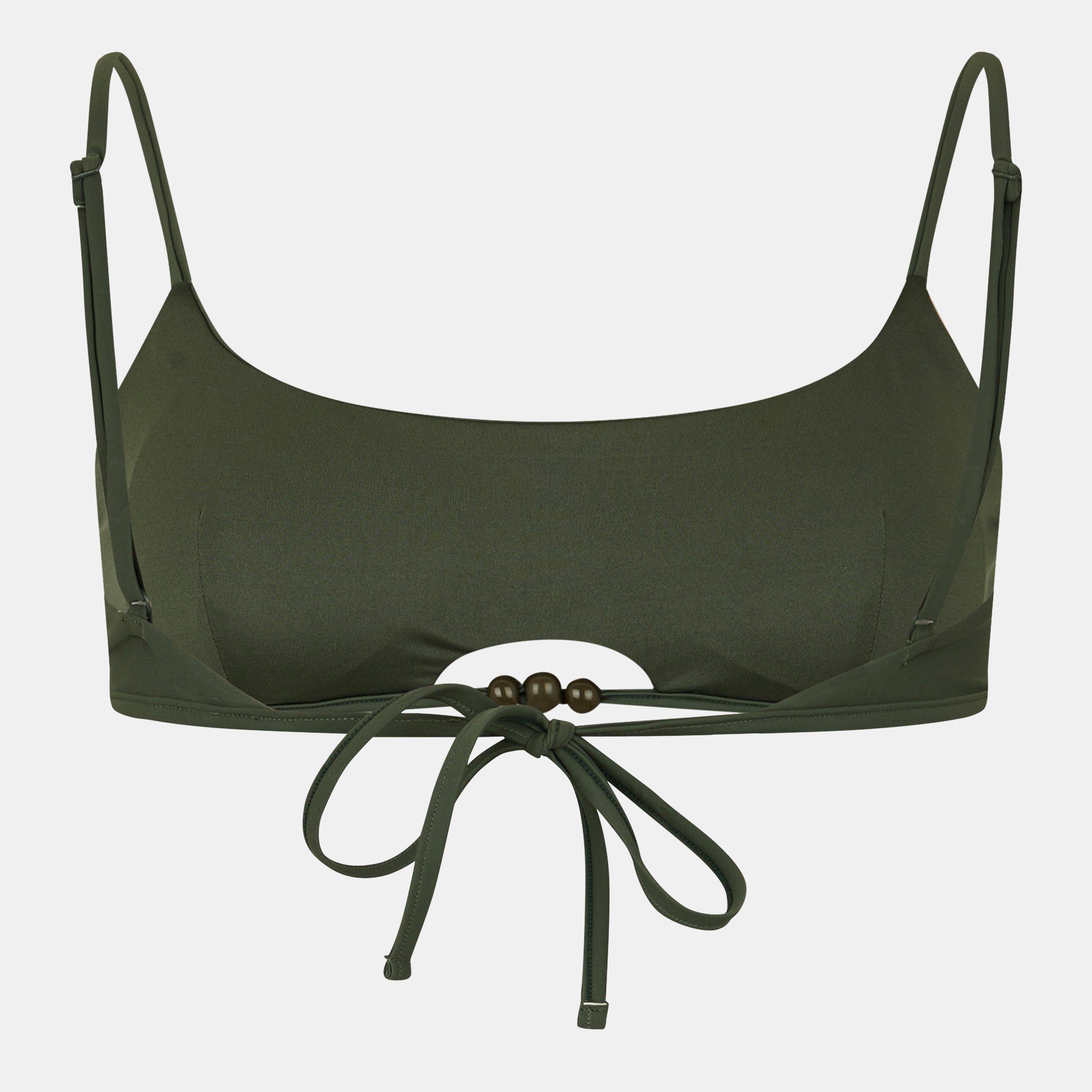 Khaki - Jack Wills - JW Beaded Scoop Crop Top Bikinis - 2