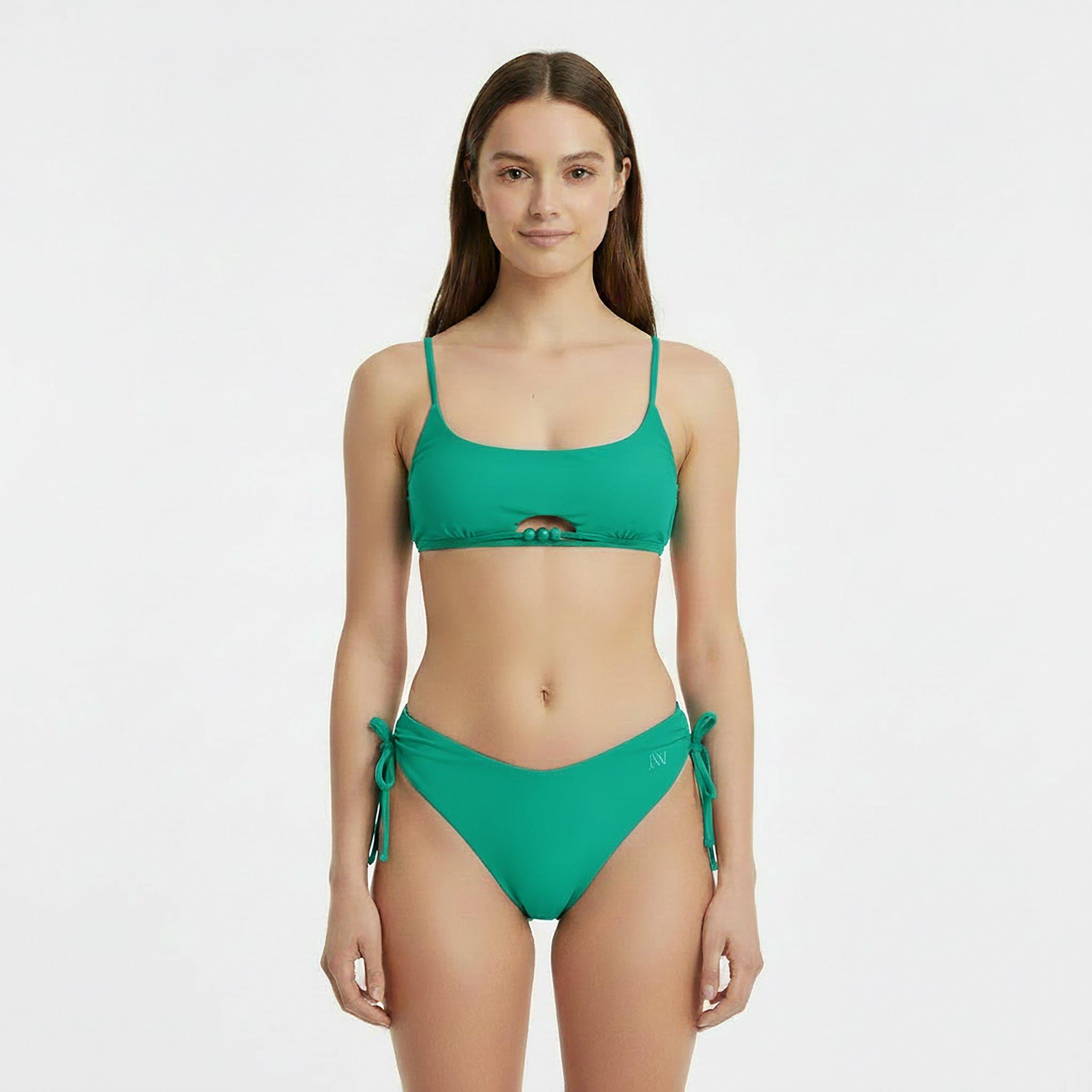 Emerald - Jack Wills - Women's JW Beaded Scoop Crop Top Bikinis - 3
