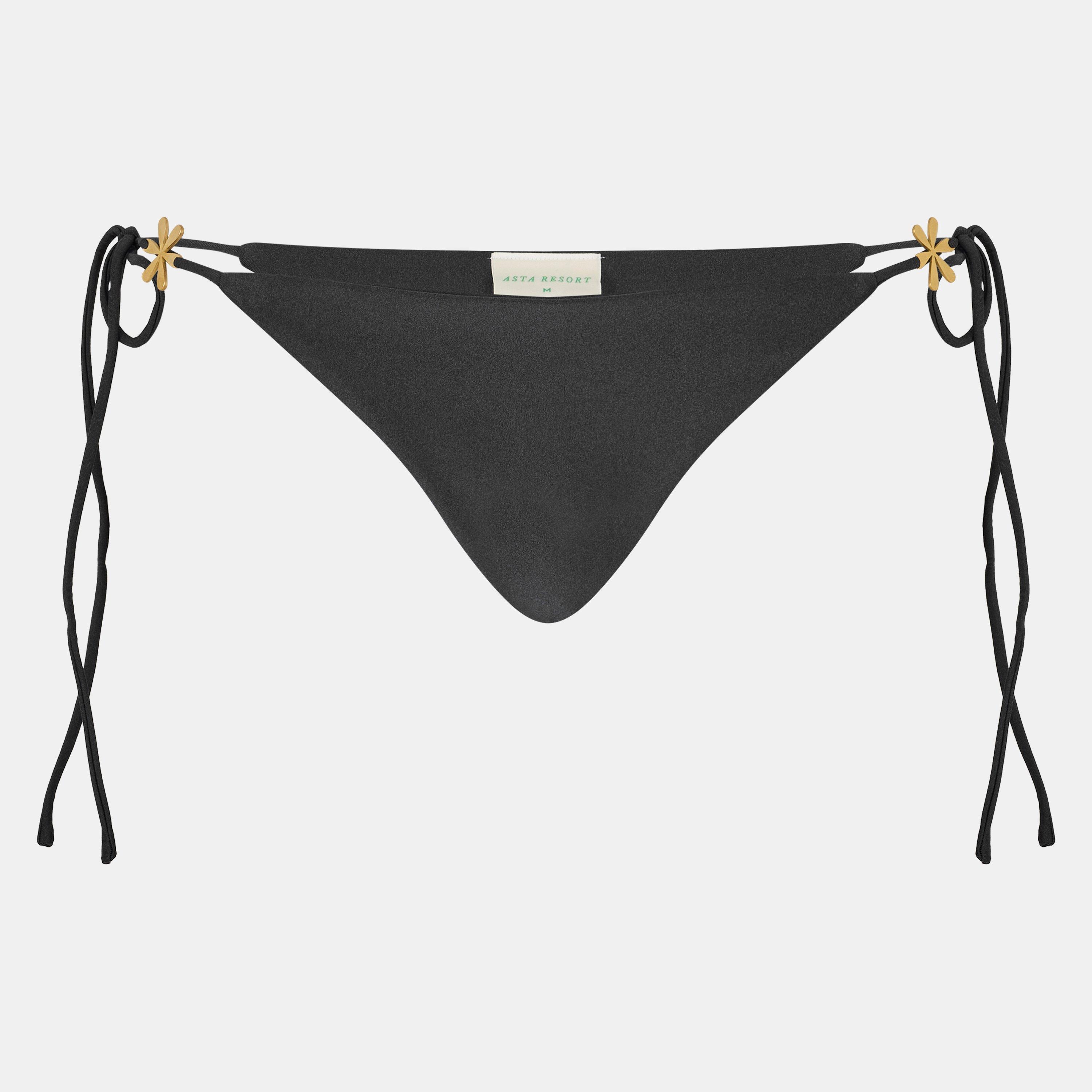 Black - Asta Resort - Women's Juliana Tie Side Bikini Bottoms - 1