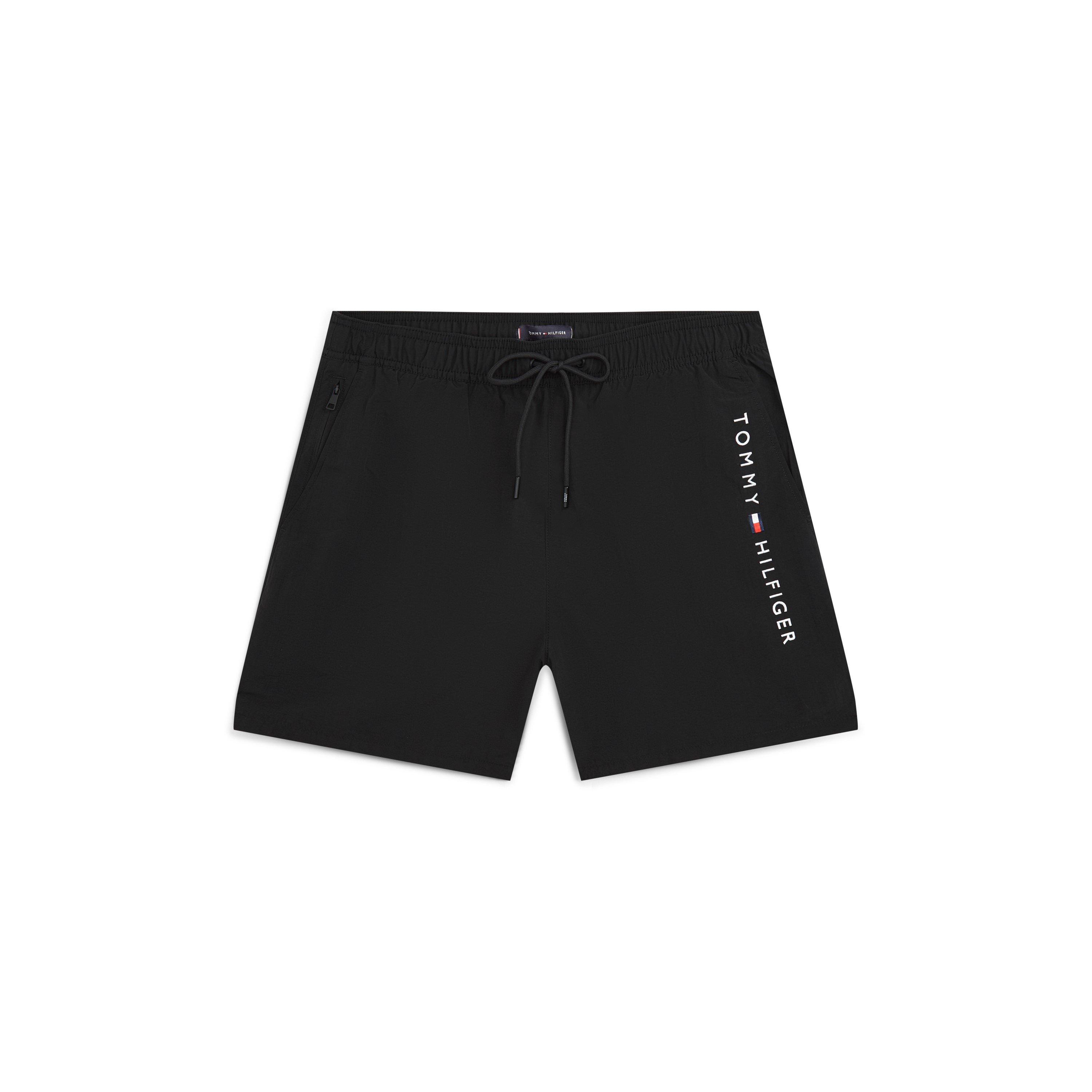 Black - Tommy Hilfiger - Original Logo Mid Swim Shorts - 1