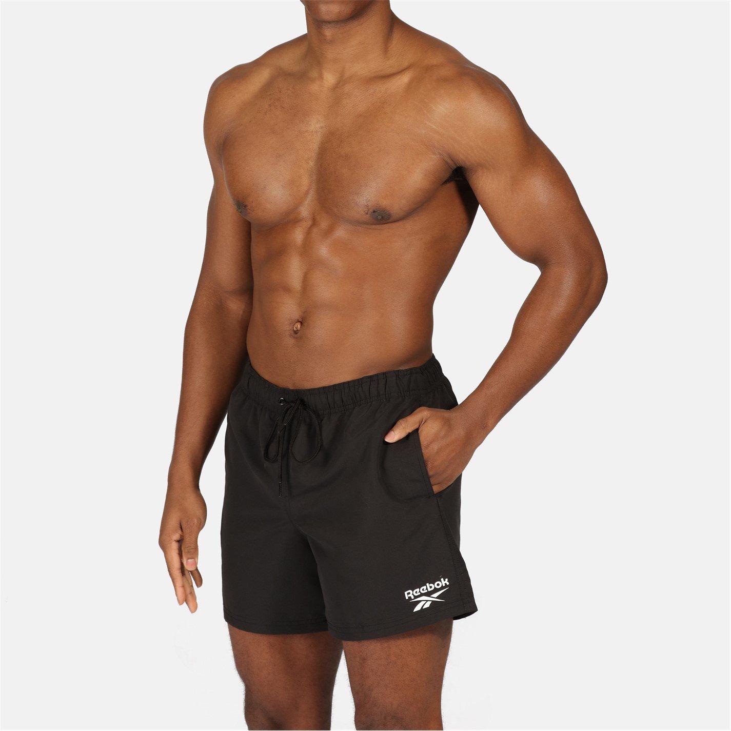 Black - Reebok - Mens Swim Shorts Yale - 5