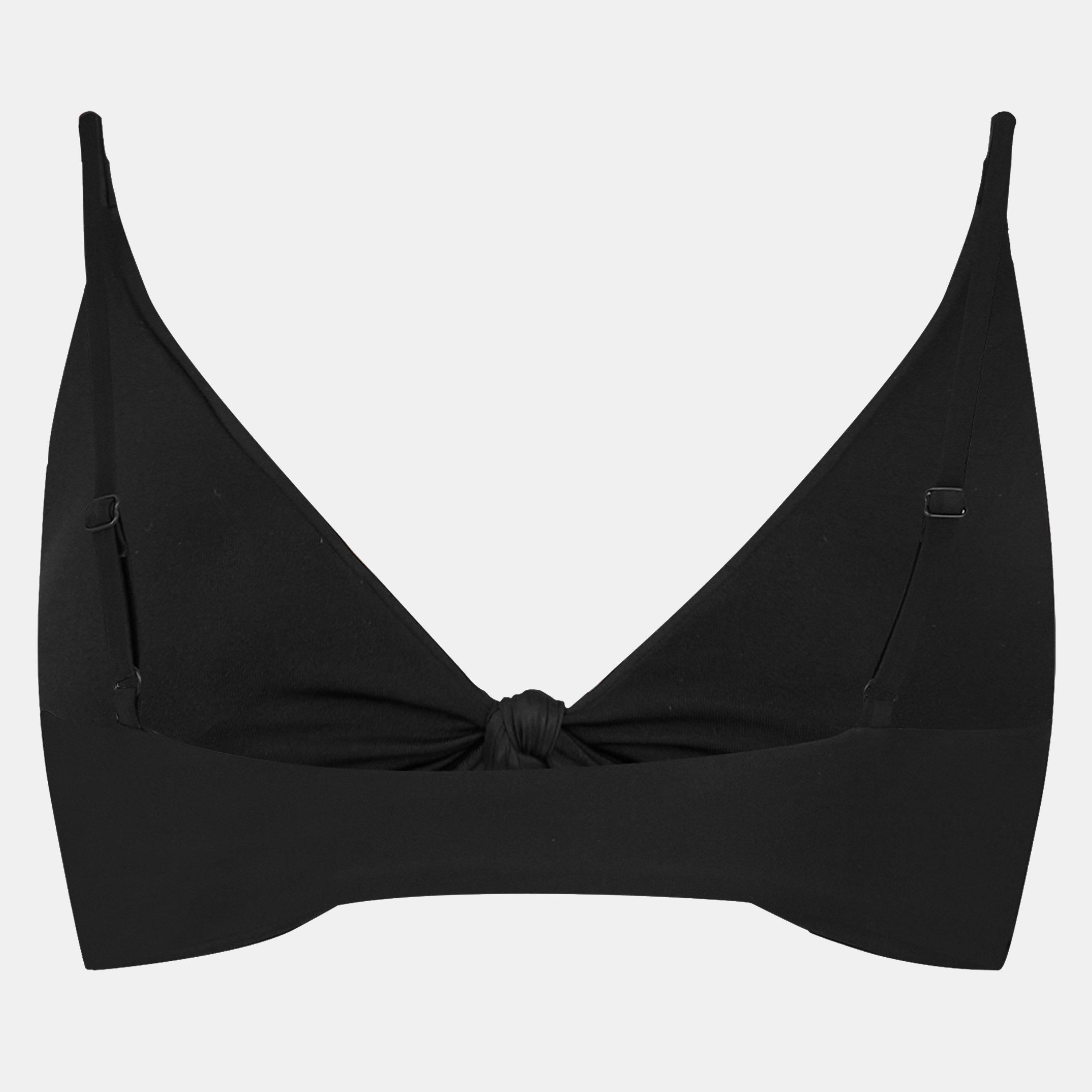 Black - Jack Wills - Women's Knot Front Crop Top Bikini - 2