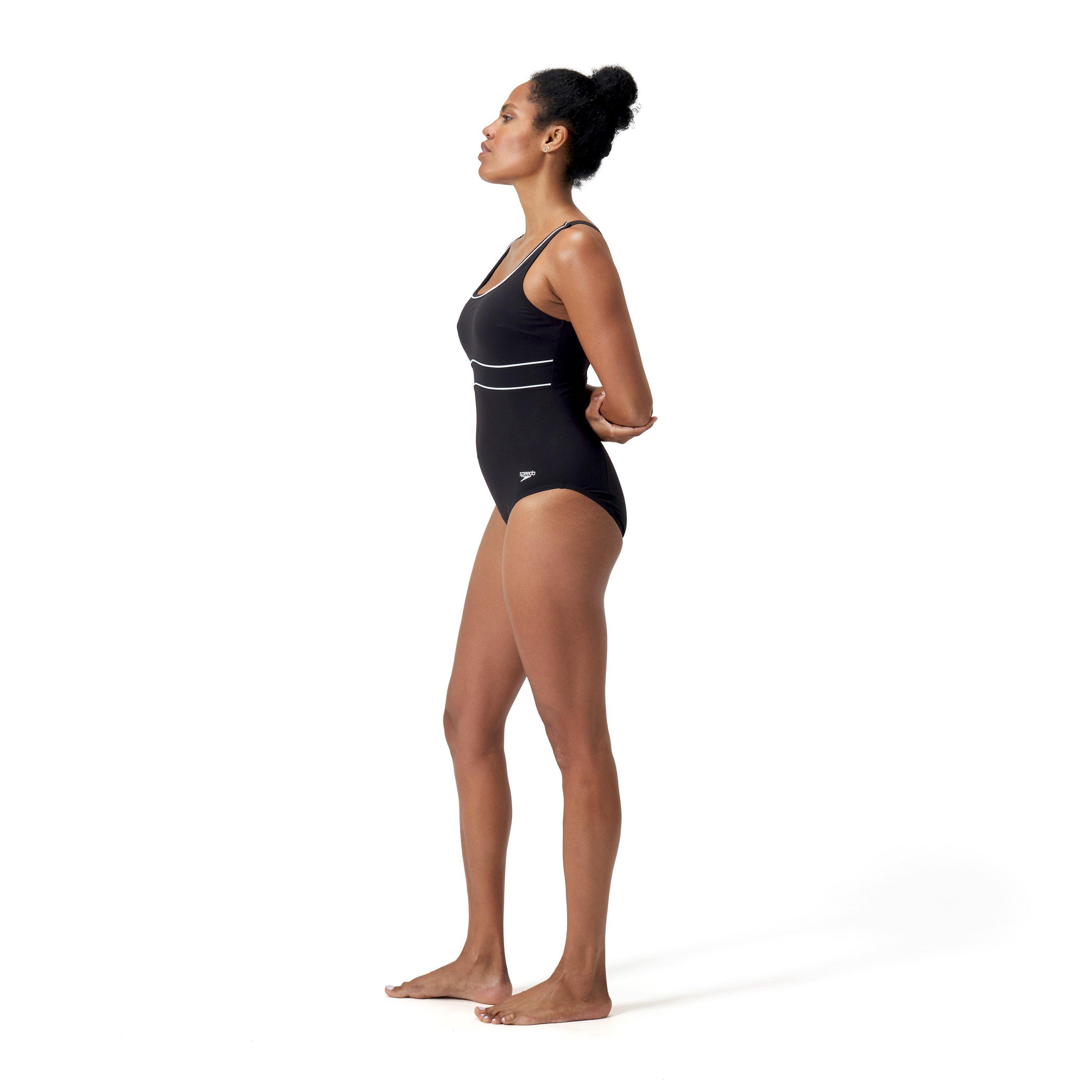 Noir/Blanc - Speedo - Shaping Contour Eclipse One Piece Swimsuit - 4