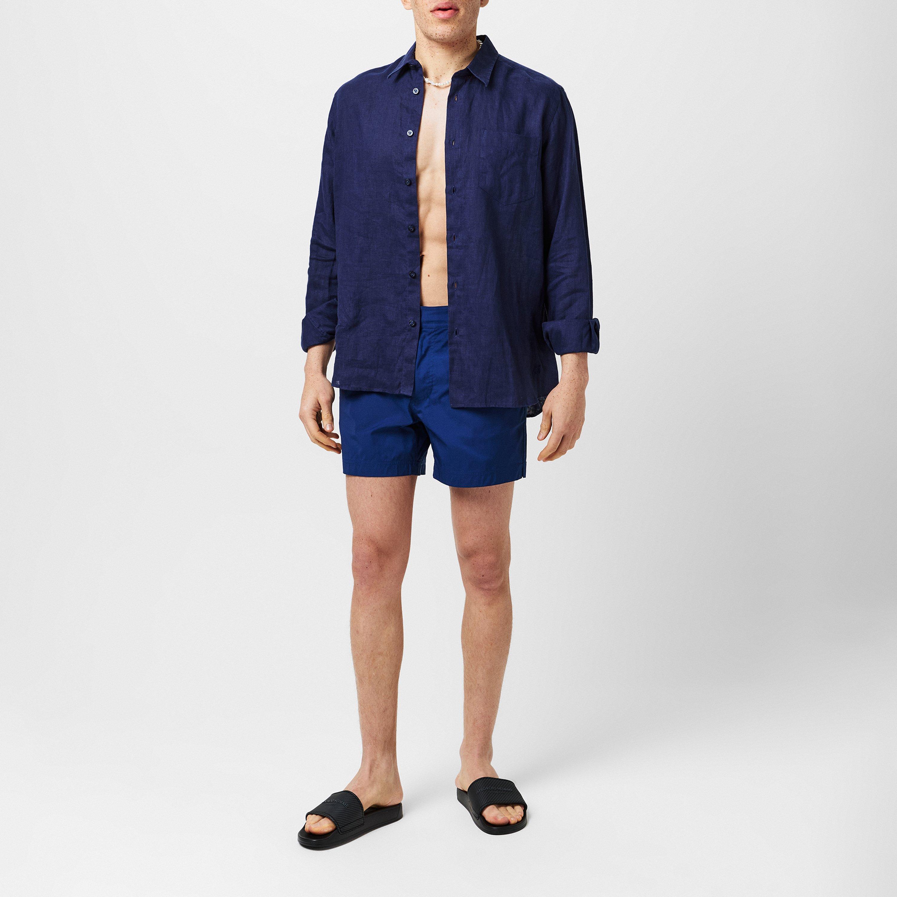 Yves Blue - Tom Ford - Men's Poplin Swim Shorts - 4