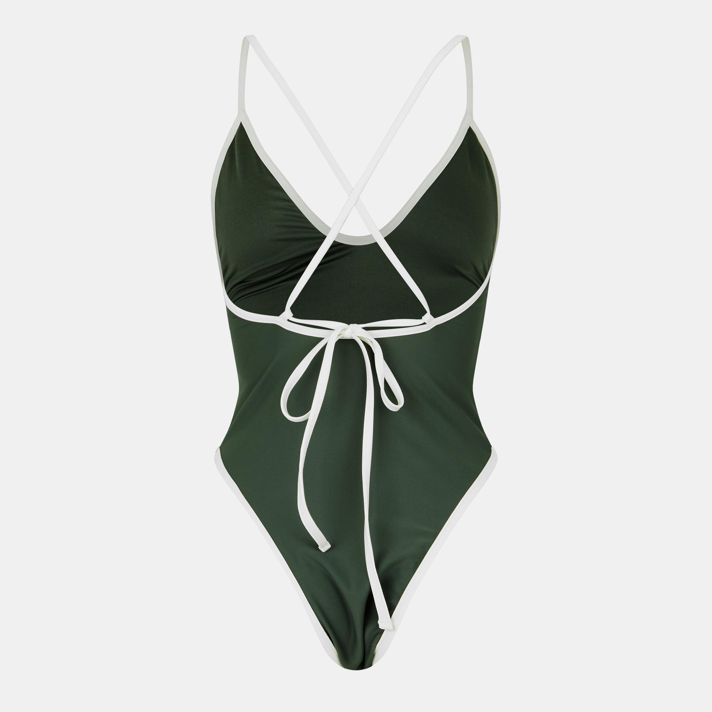 Kaki/Sale Marino - Jack Wills - Contrast Plunge Swimsuit - 2