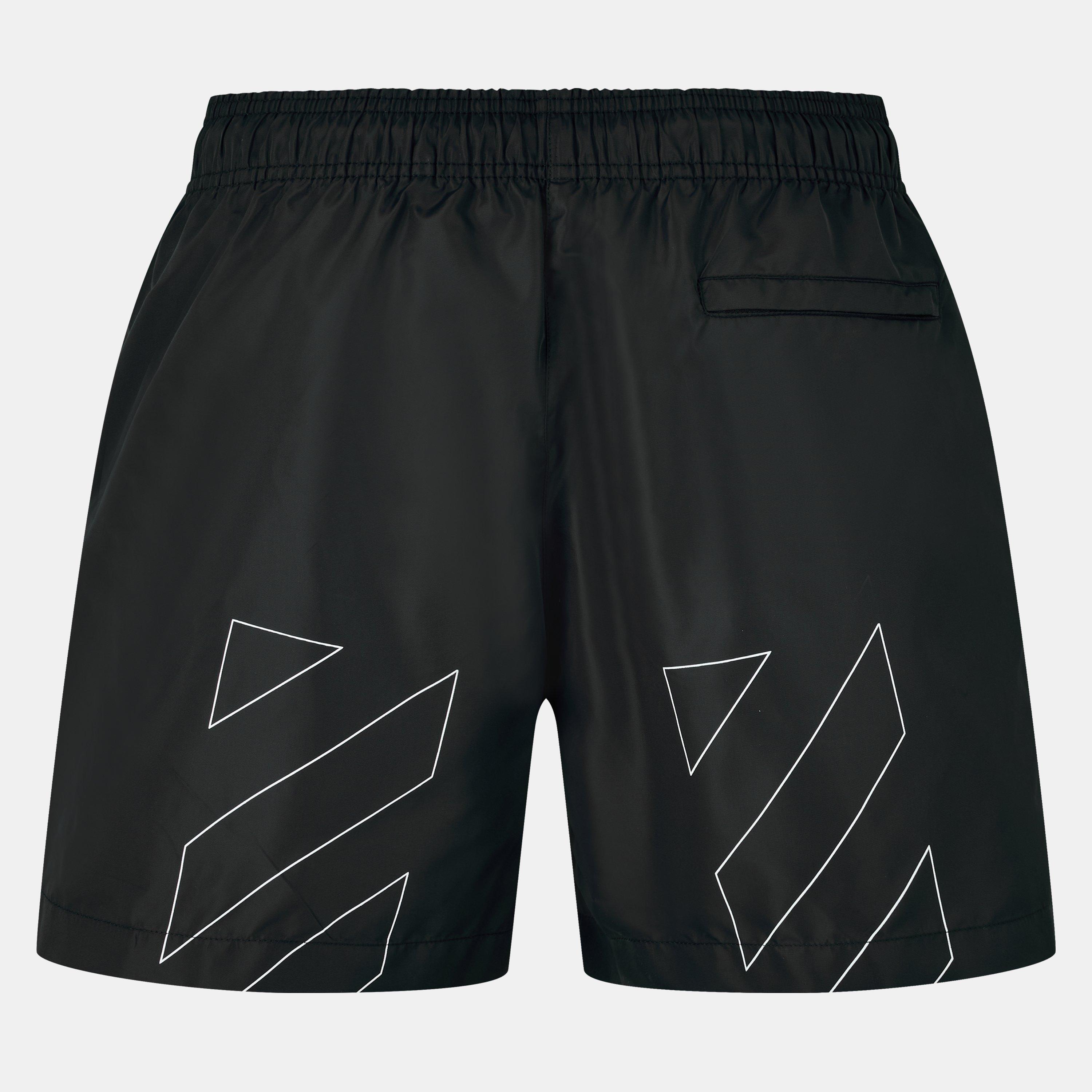 Black/White - Off White - Men's Swim Shorts - 2