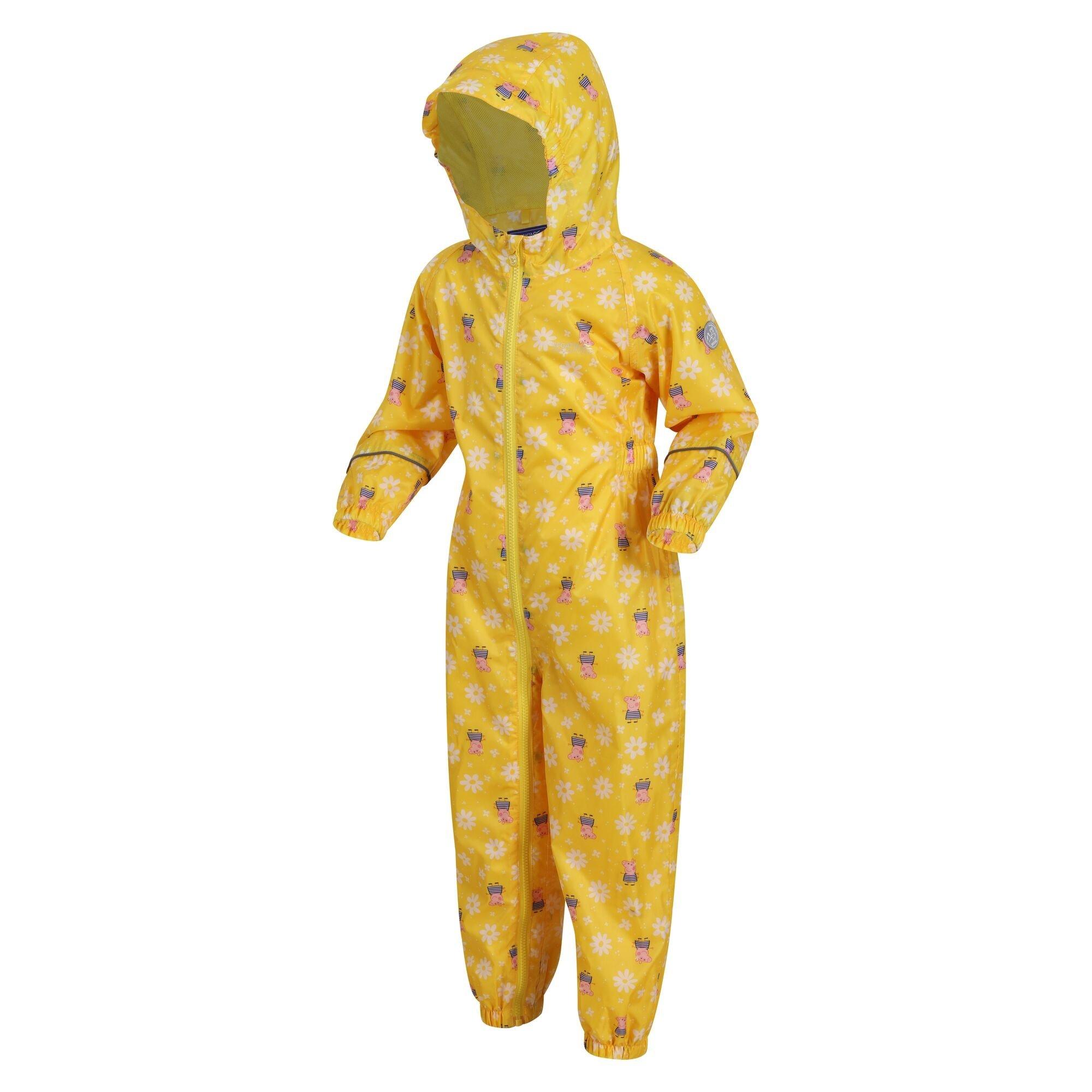 Maize Yellow - Regatta - Unisex Kids Peppa Pobble Waterproof All-in-One Suit - 1