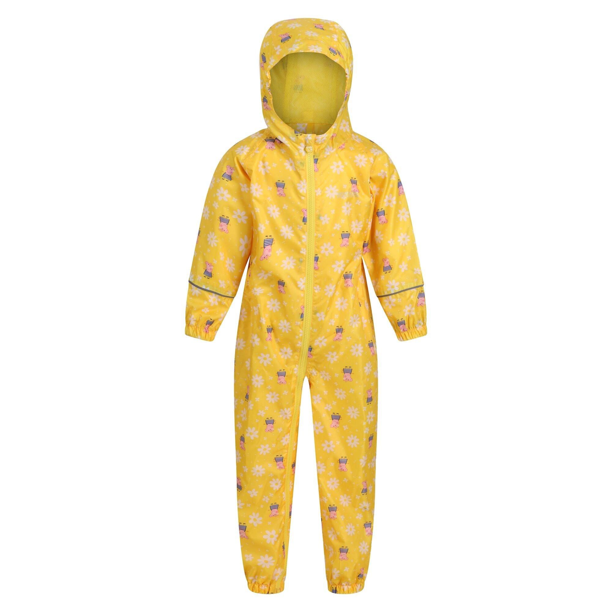 Maize Yellow - Regatta - Unisex Kids Peppa Pobble Waterproof All-in-One Suit - 11