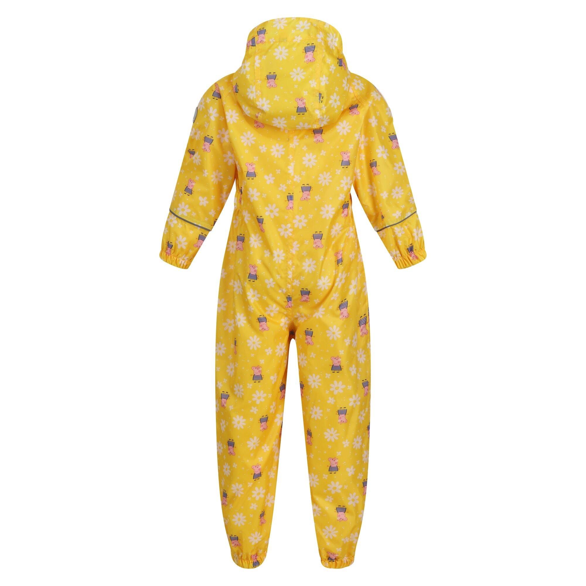 Maize Yellow - Regatta - Unisex Kids Peppa Pobble Waterproof All-in-One Suit - 12