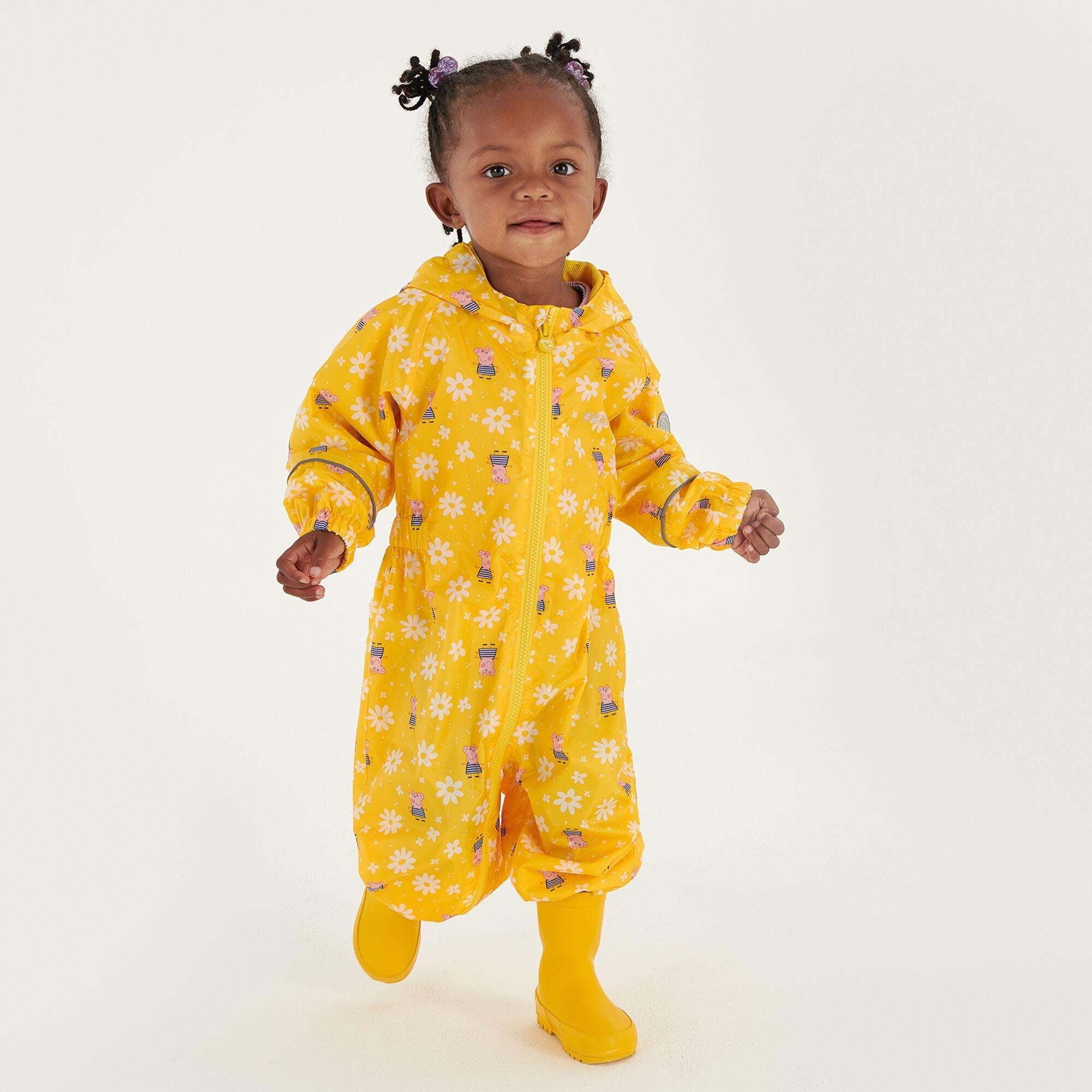Maize Yellow - Regatta - Unisex Kids Peppa Pobble Waterproof All-in-One Suit - 3