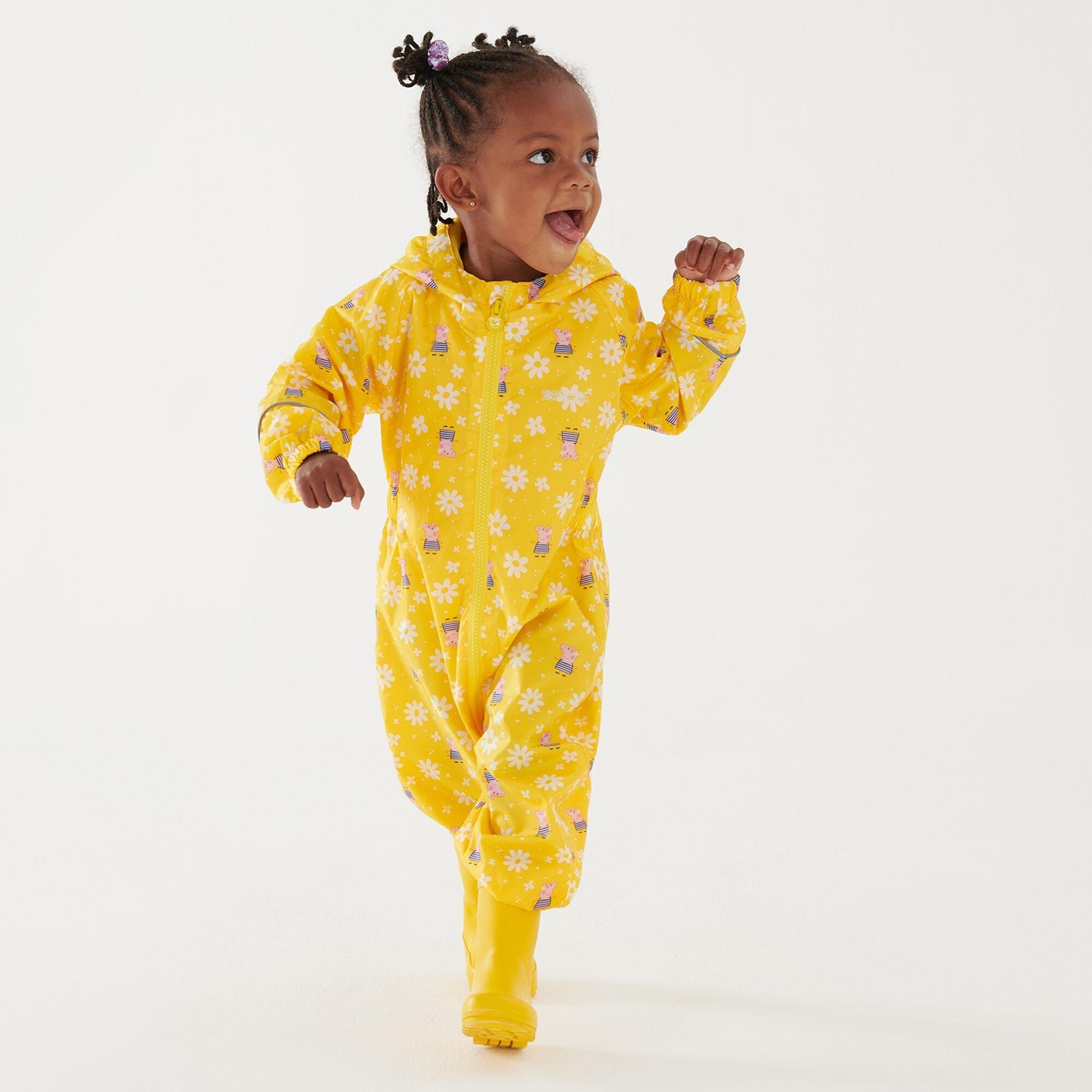 Maize Yellow - Regatta - Unisex Kids Peppa Pobble Waterproof All-in-One Suit - 4