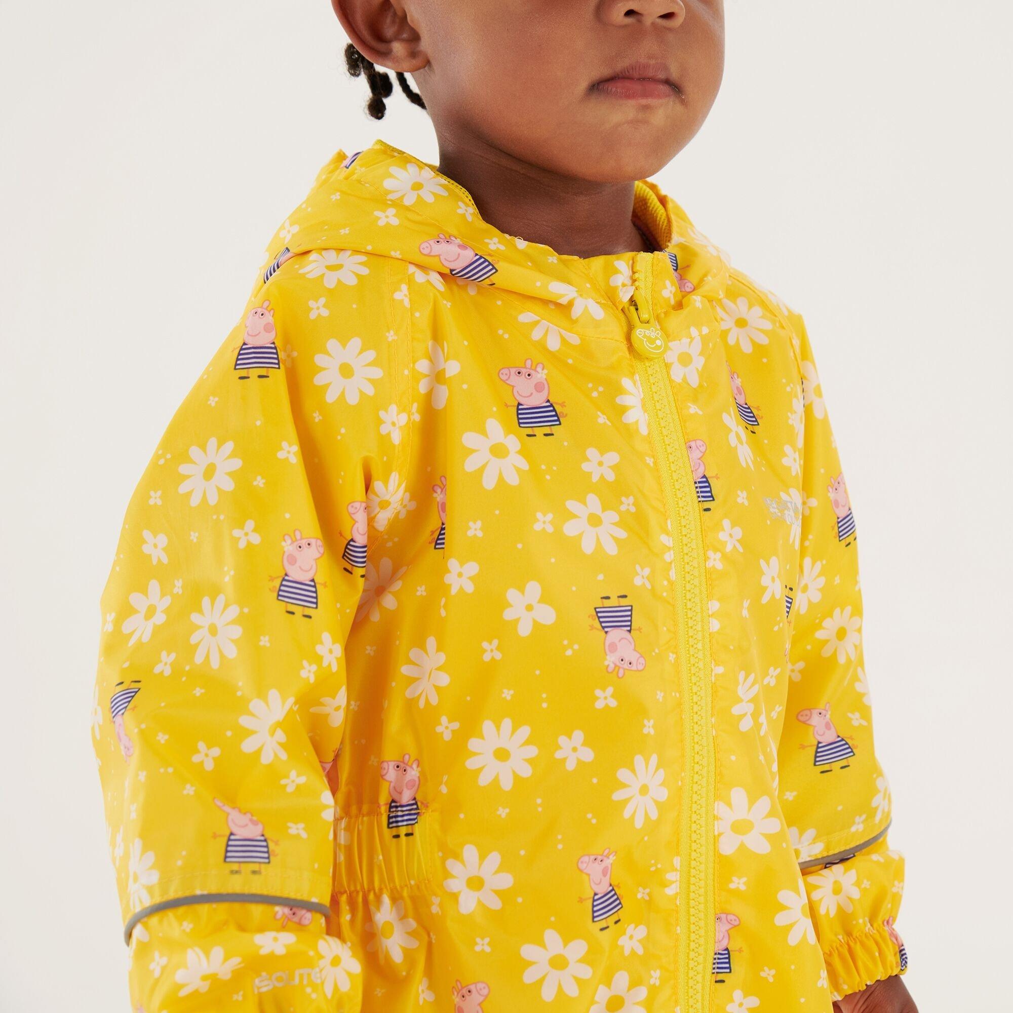 Maize Yellow - Regatta - Unisex Kids Peppa Pobble Waterproof All-in-One Suit - 7