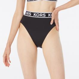 MICHAEL Michael Kors Michael Michael Kors Logo High Waist Bikini Bottoms