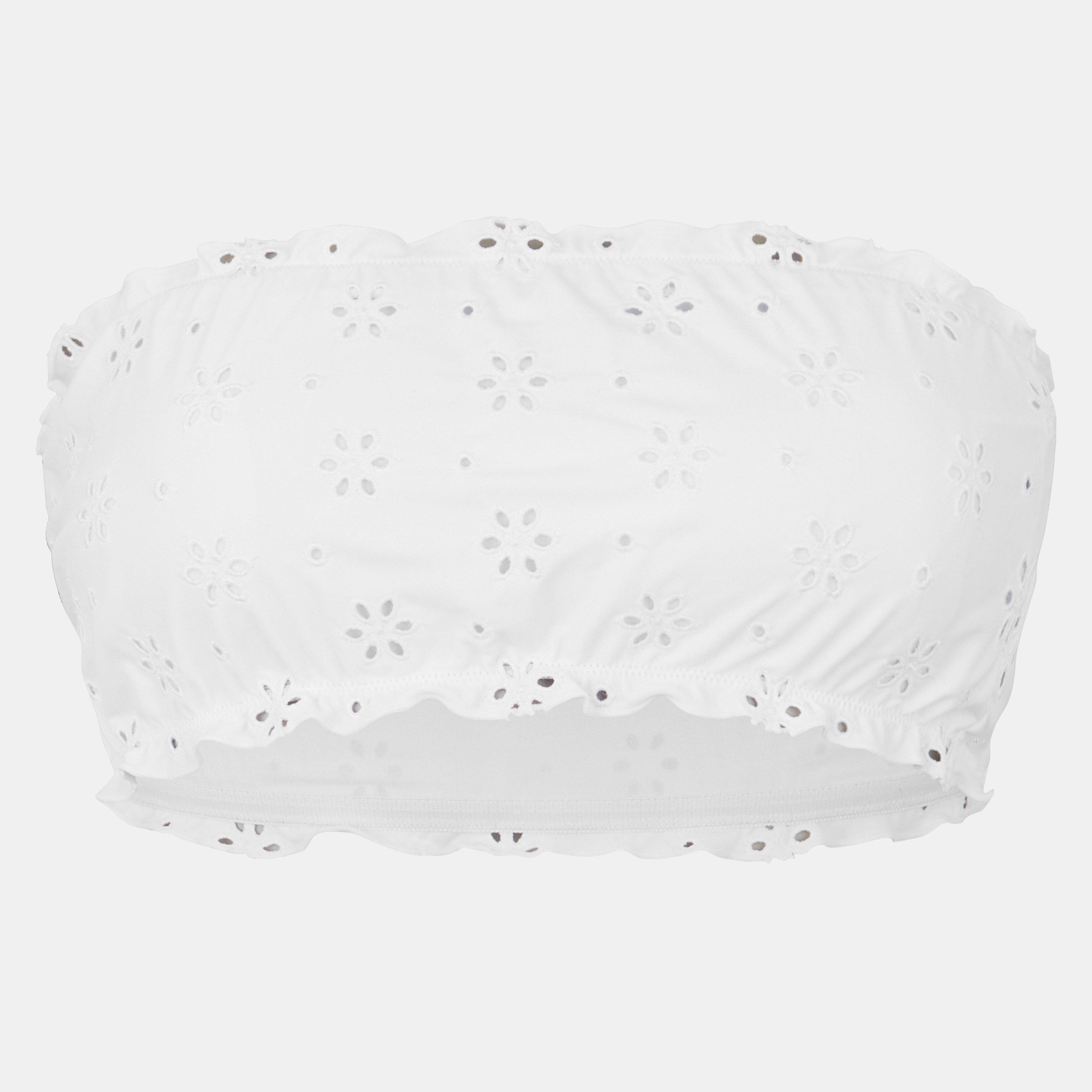 Sea Salt - Jack Wills - Women's JW Broderie Bandeau Bikinis - 1
