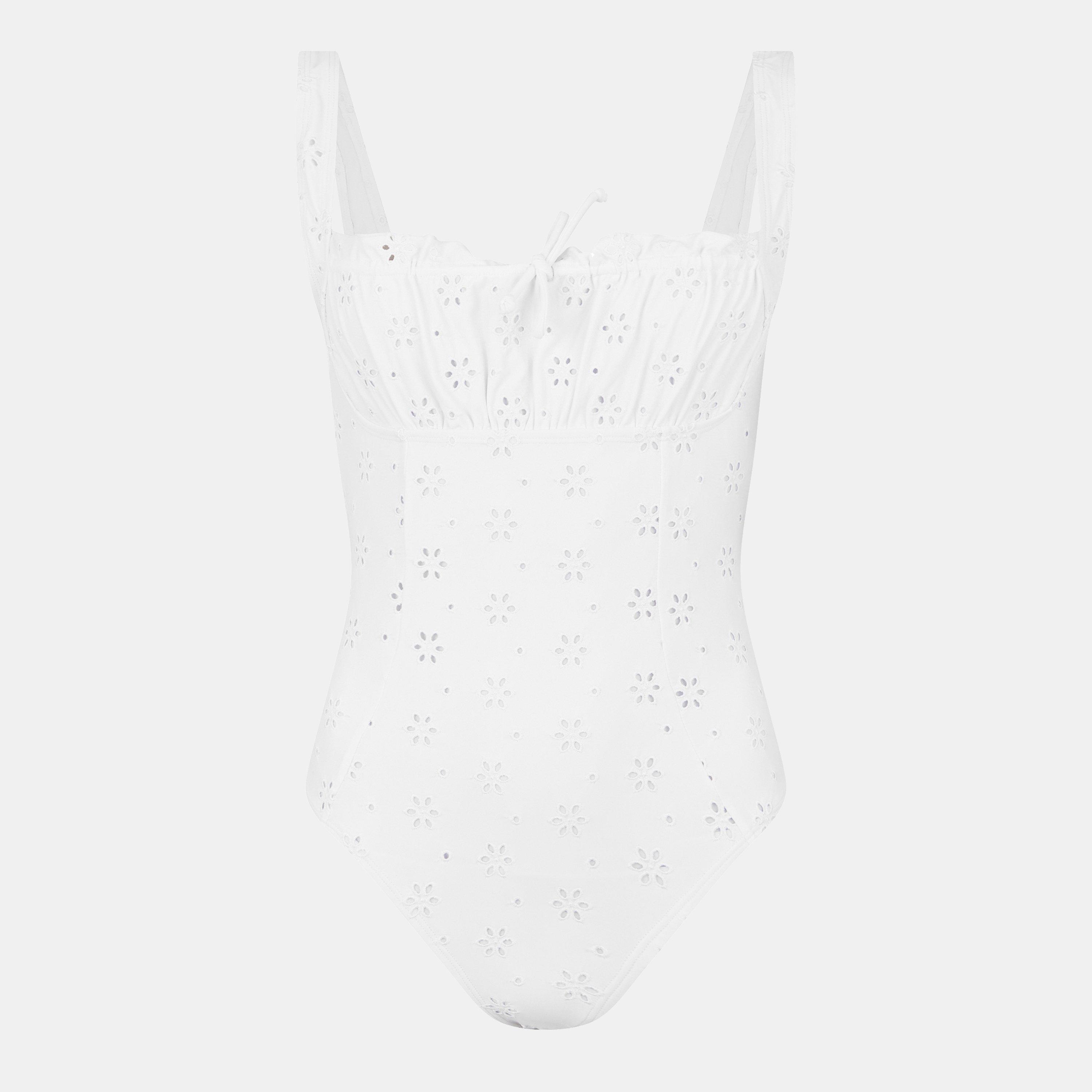 Jack Wills Women's Broderie Balconette Swimsuit - Sea Salt - 8 (XS)