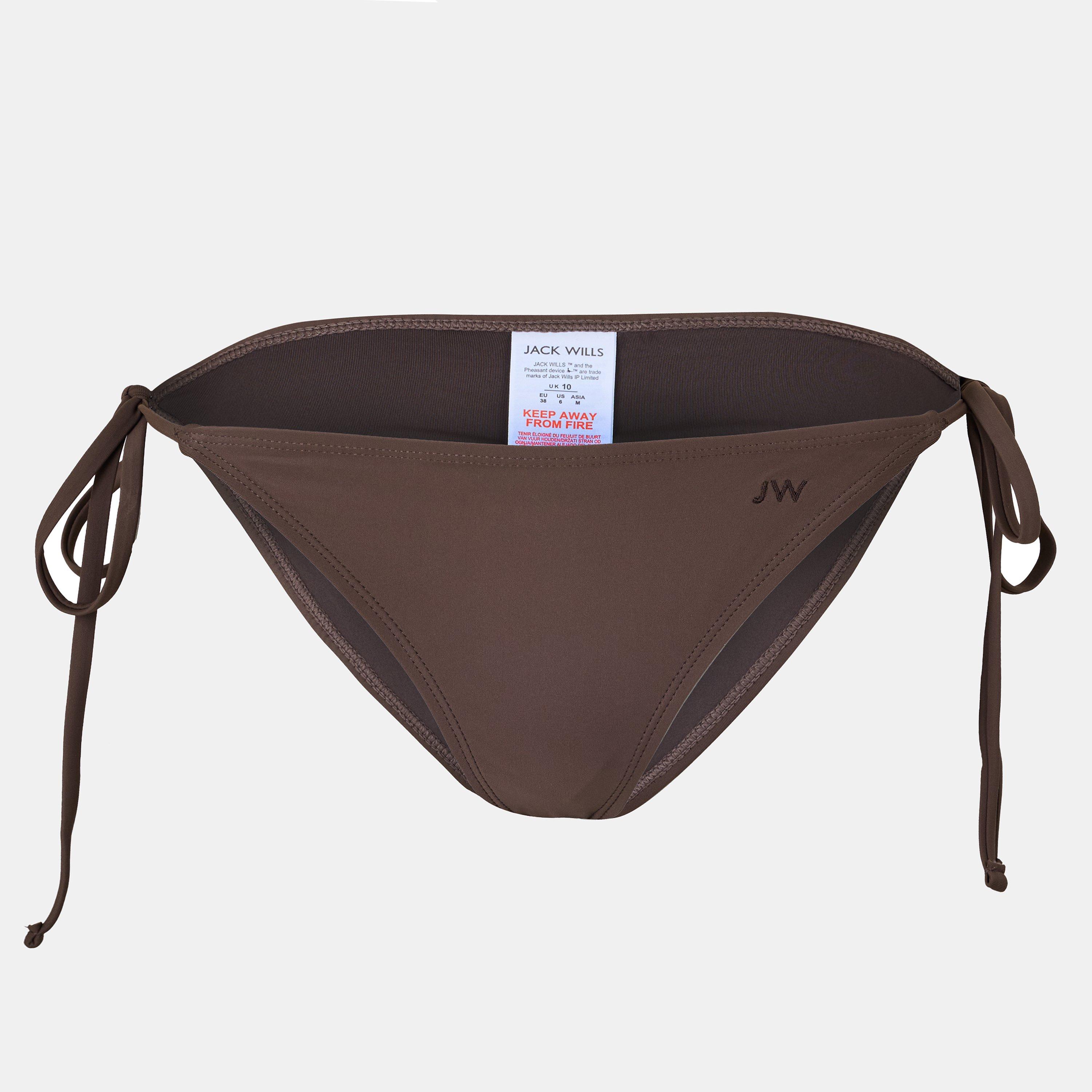 Jack Wills Women's Tie Side Bikini Bottoms - Brown - 14 (L)