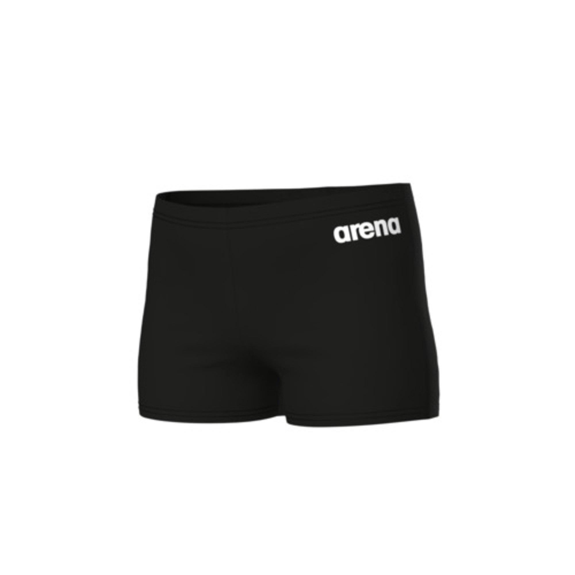 Black/White - Arena - Boys Solid Team Swim Shorts - 1