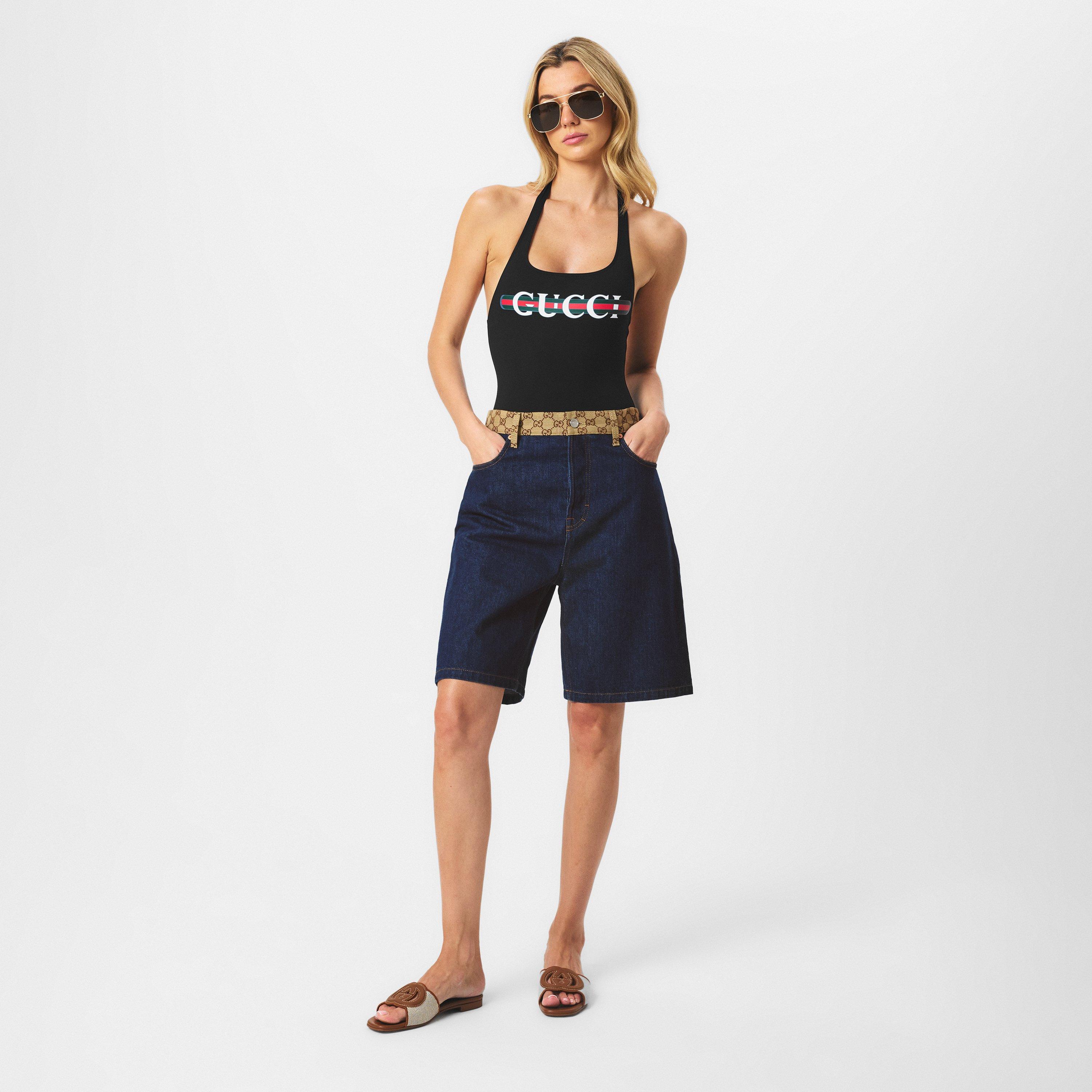 Black - Gucci - Sparkling Logo Swimsuit - 6