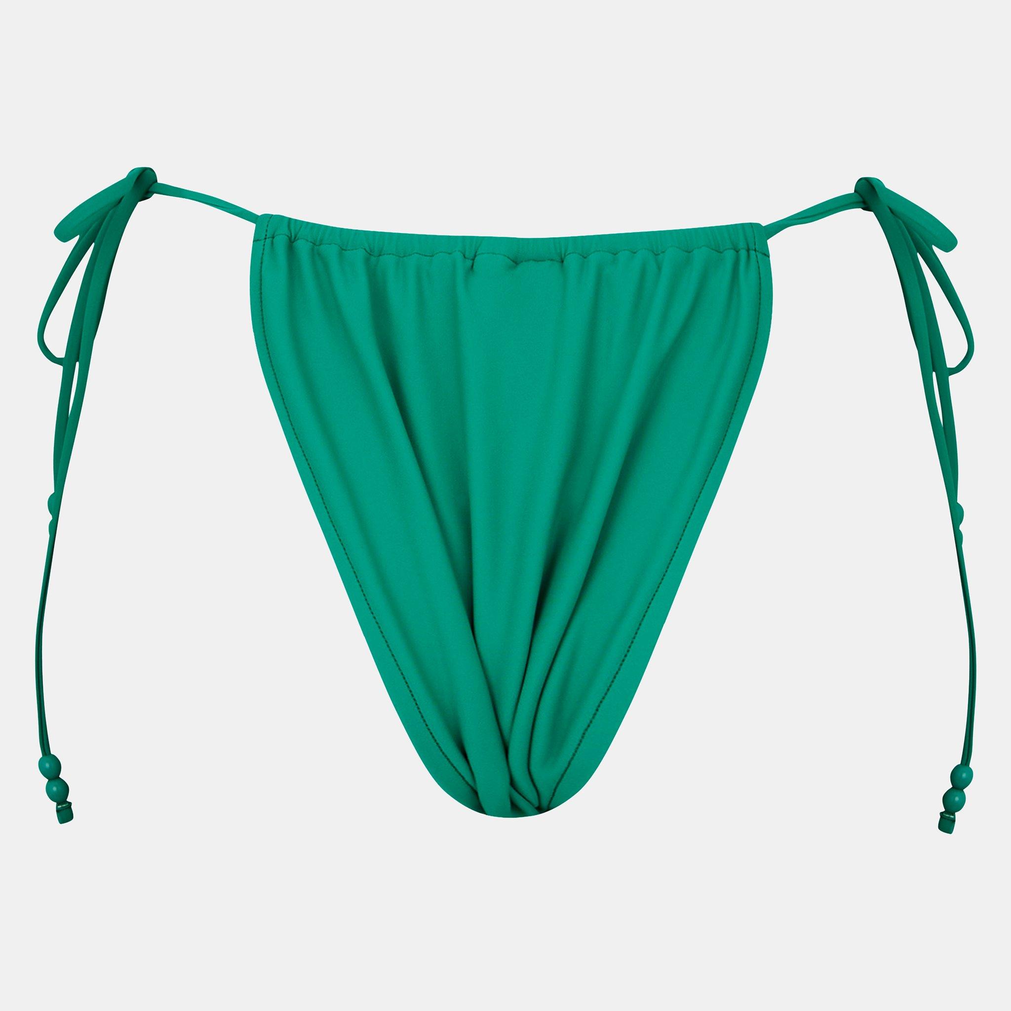 Emerald - Jack Wills - Women's JW Beaded Ruched Tie Side Bikini Bottoms - 2
