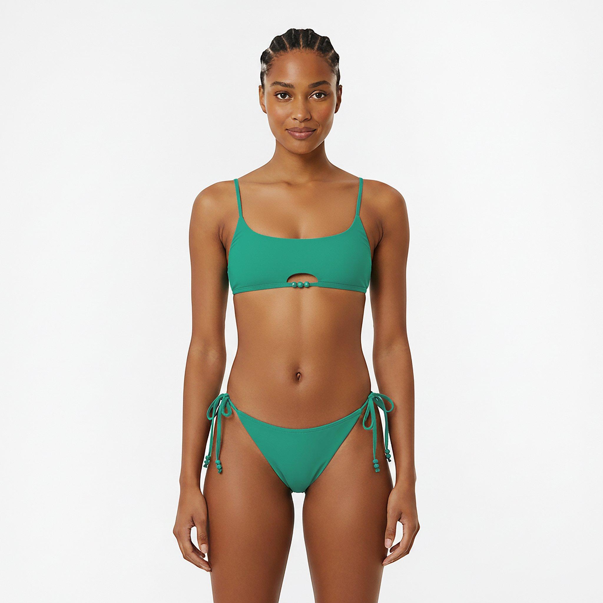 Emerald - Jack Wills - Women's JW Beaded Ruched Tie Side Bikini Bottoms - 3