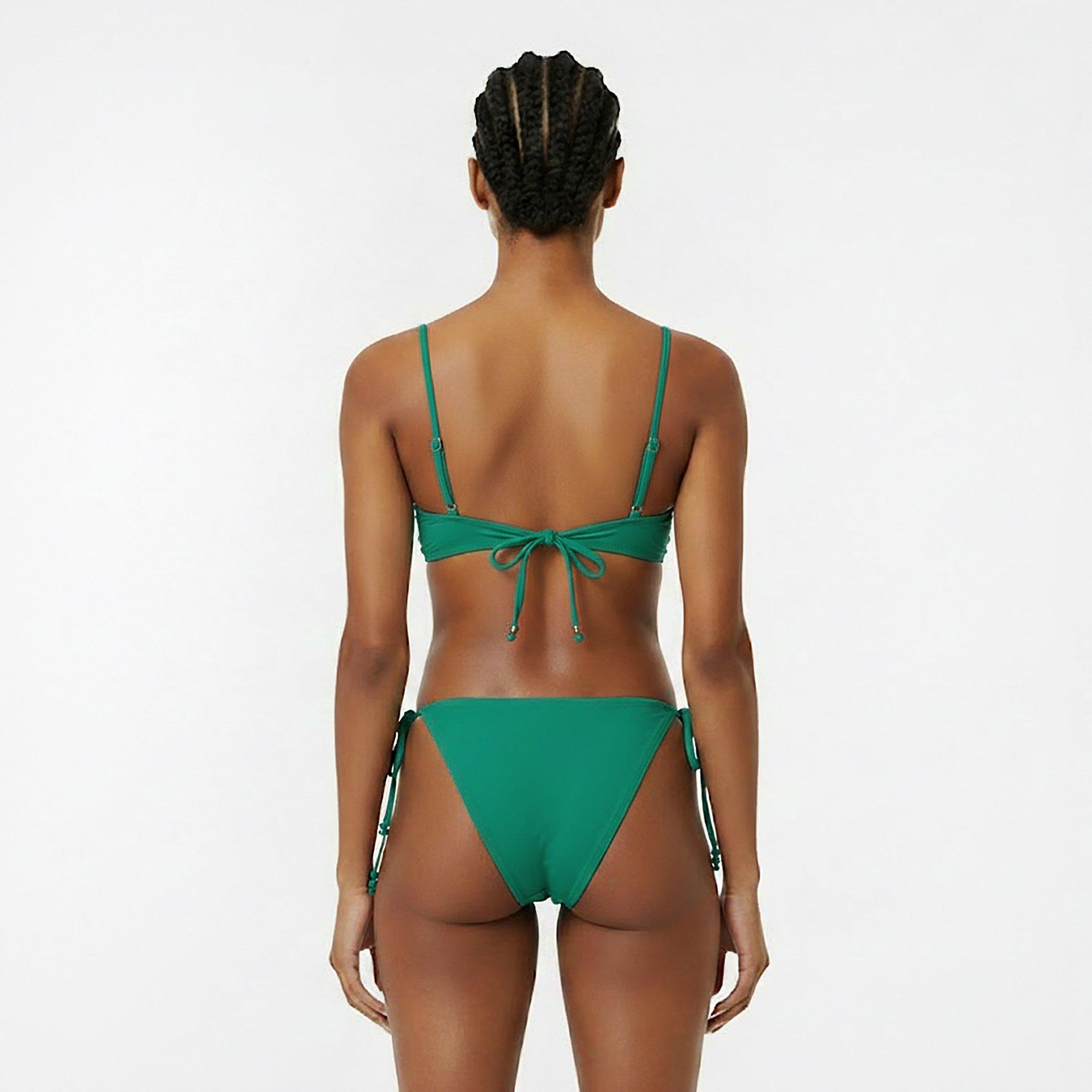 Emerald - Jack Wills - Women's JW Beaded Ruched Tie Side Bikini Bottoms - 4
