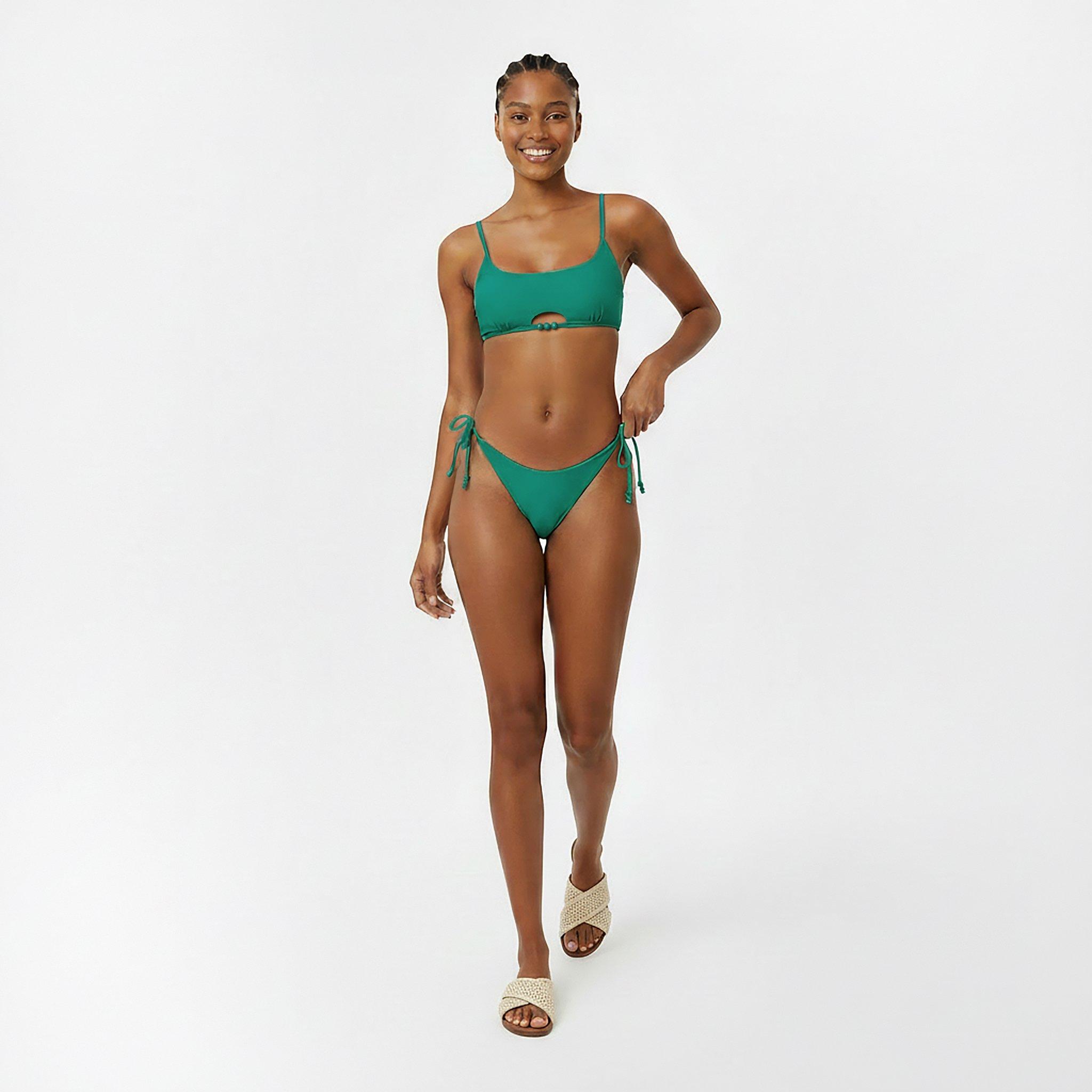 Emerald - Jack Wills - Women's JW Beaded Ruched Tie Side Bikini Bottoms - 5