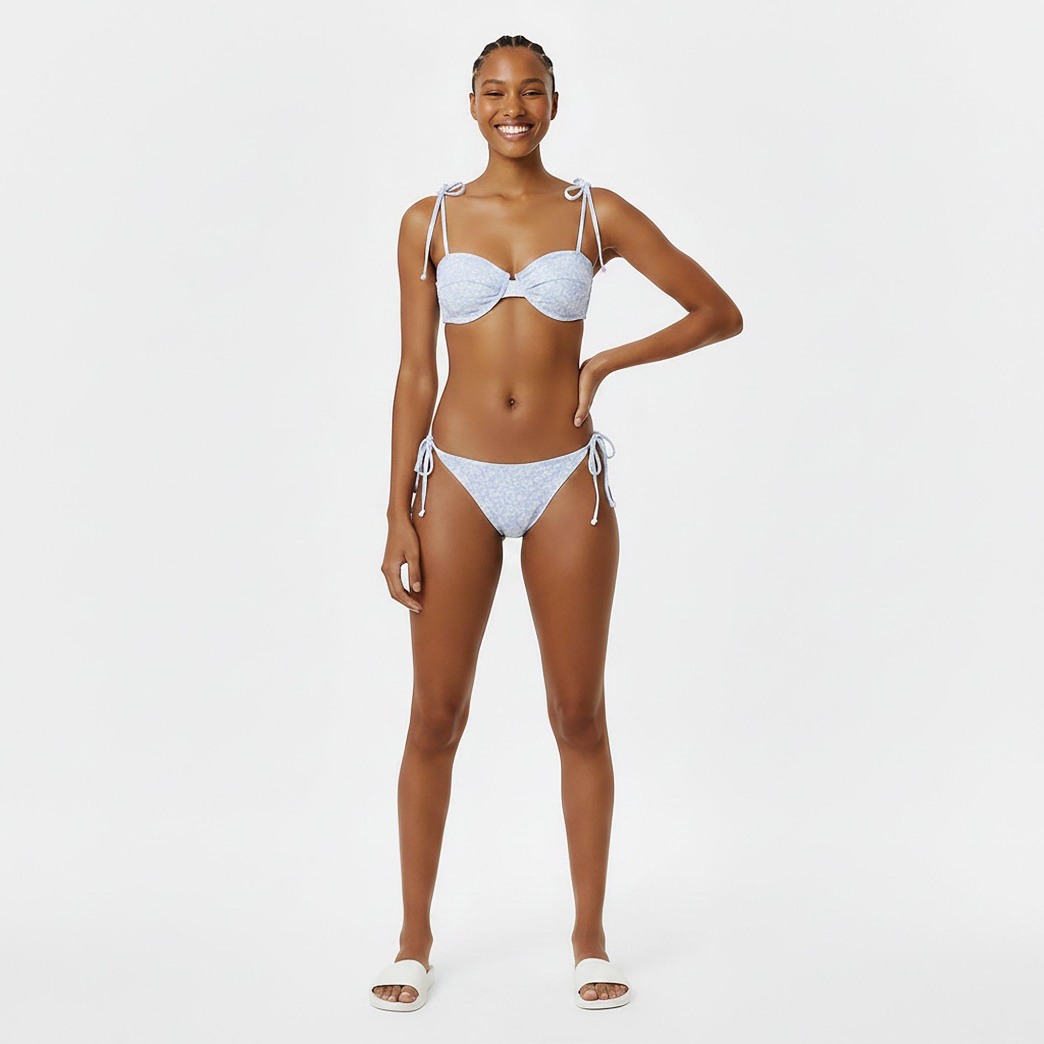 Blue Ditsy - Jack Wills - Lettuce Edge Balconette Bikini - 5