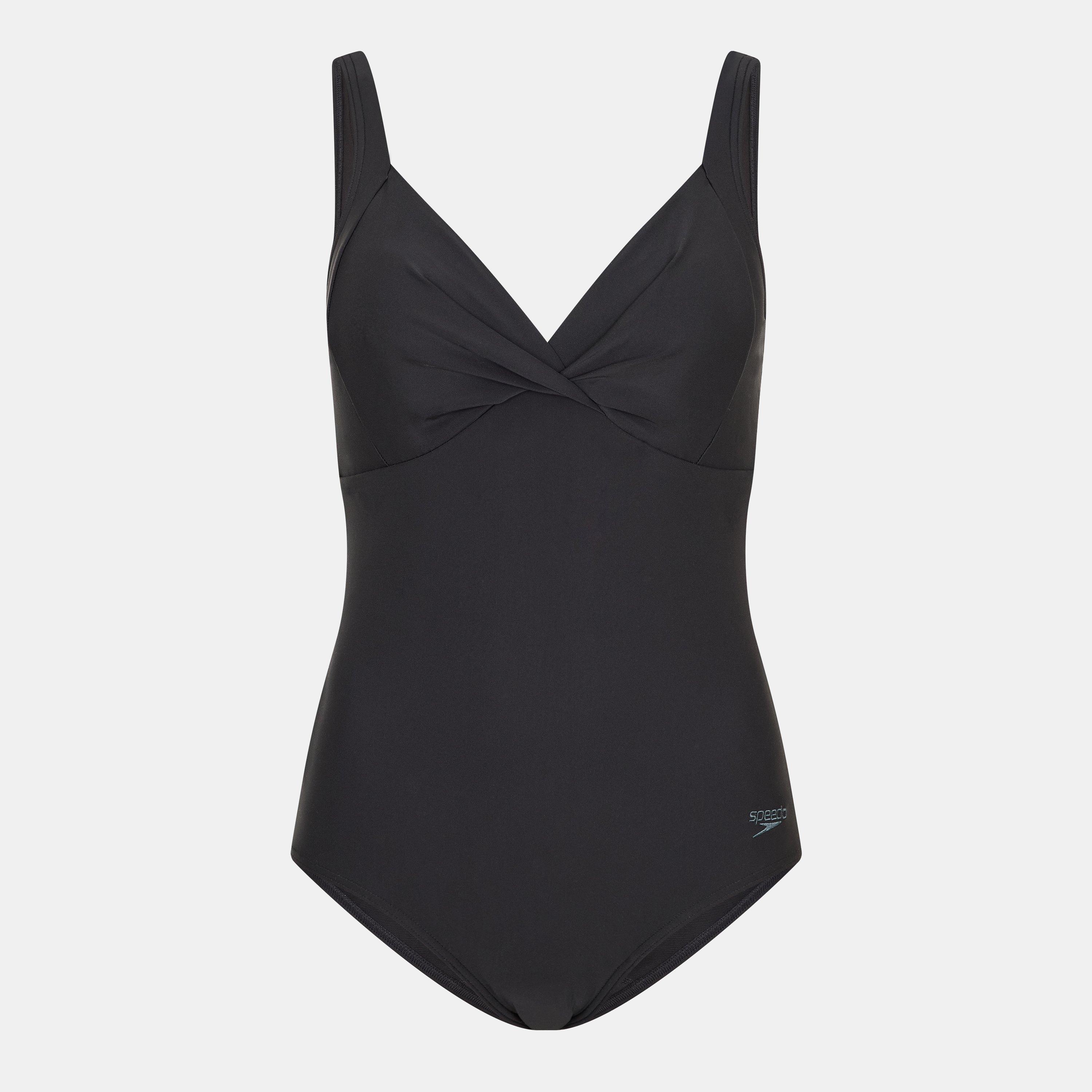 Speedo Women's Shaping Cross Knot Swimsuit Black - 14 (38)