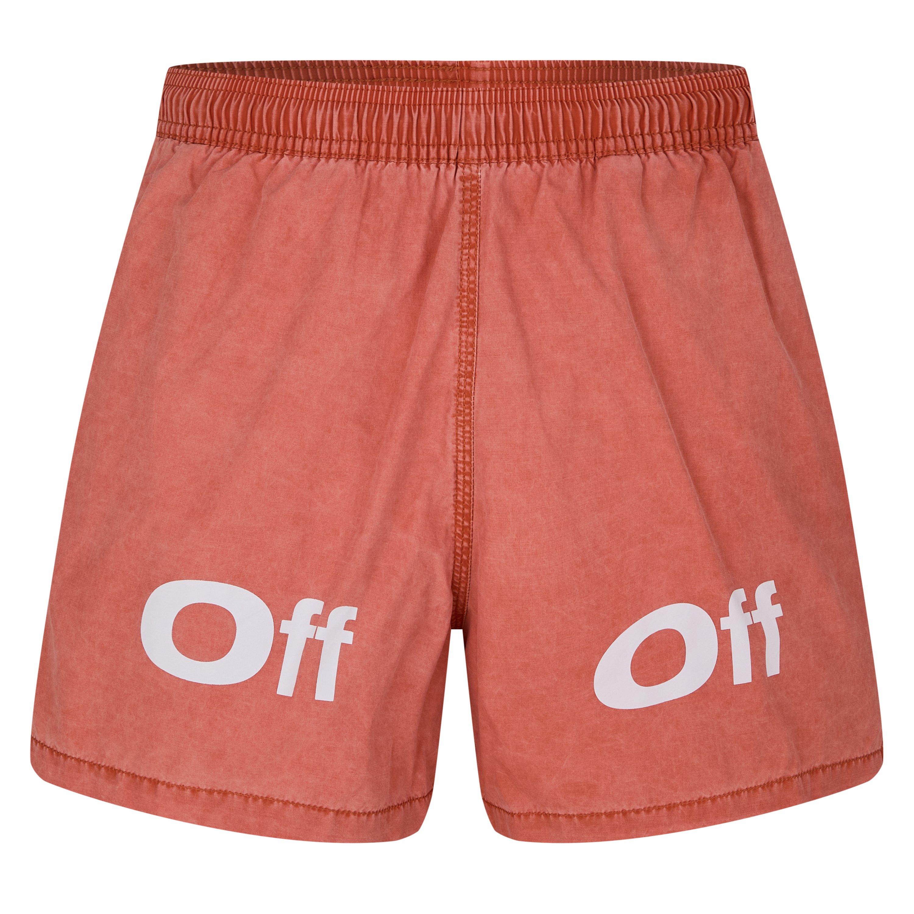 Orange White - Off White - Men's Bounce Sunset Sunset Motif Swim Shorts - 1