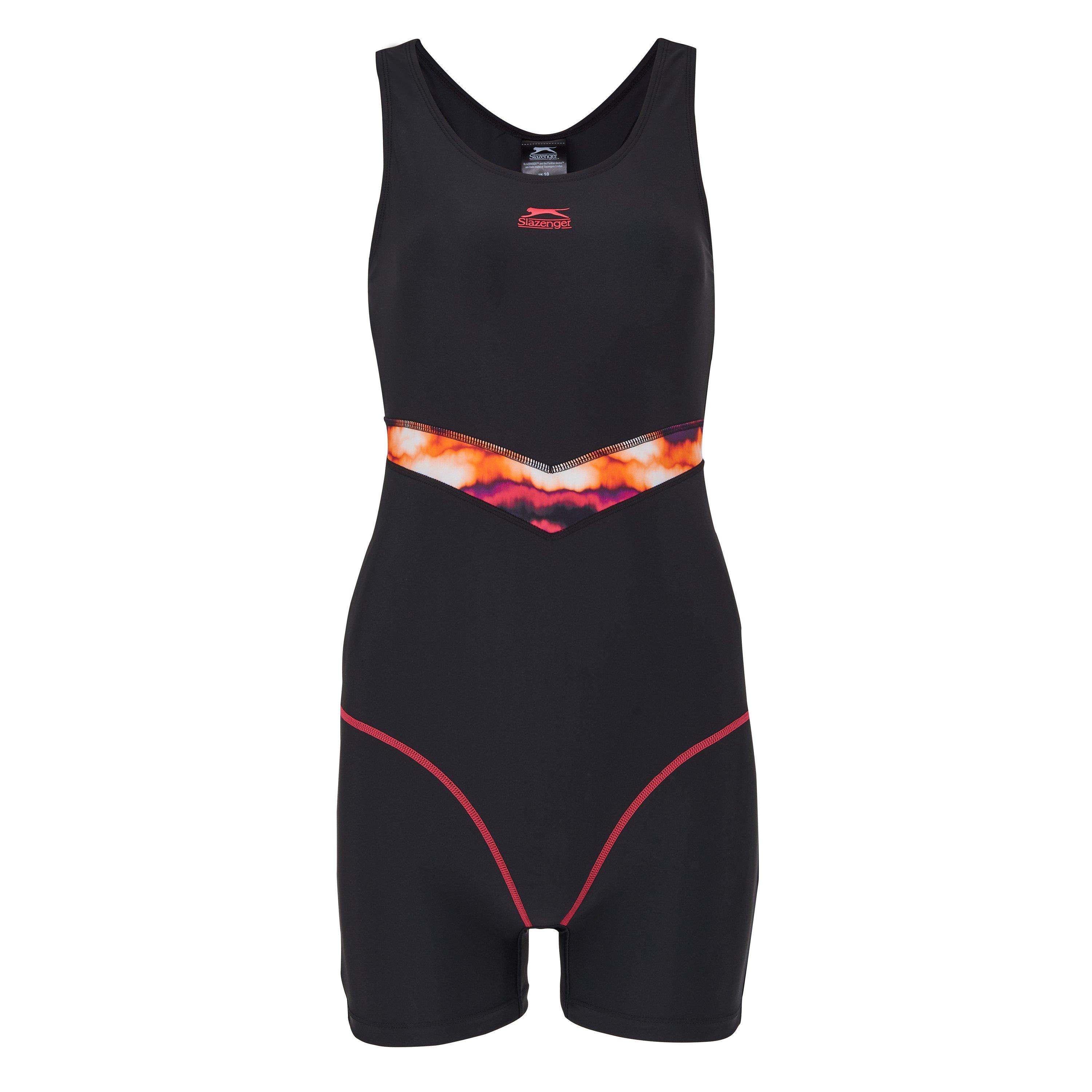 Negro/Naranja - Slazenger - Splice Boyleg Swimsuit Womens - 1