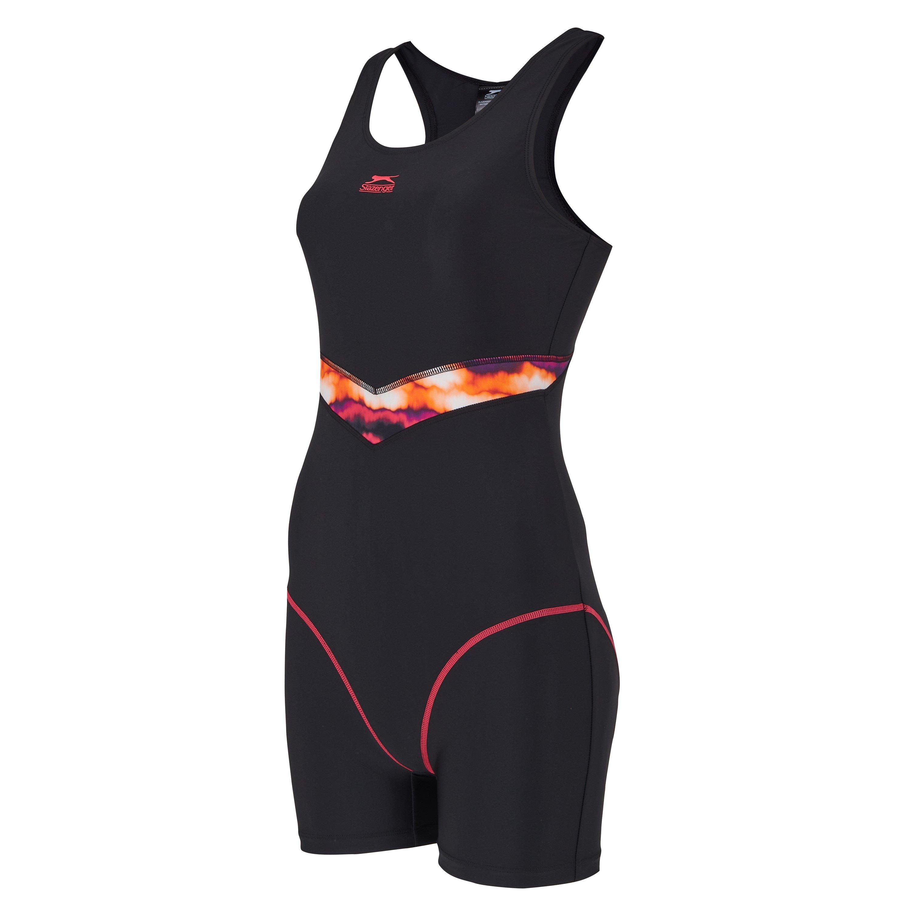 Negro/Naranja - Slazenger - Splice Boyleg Swimsuit Womens - 3