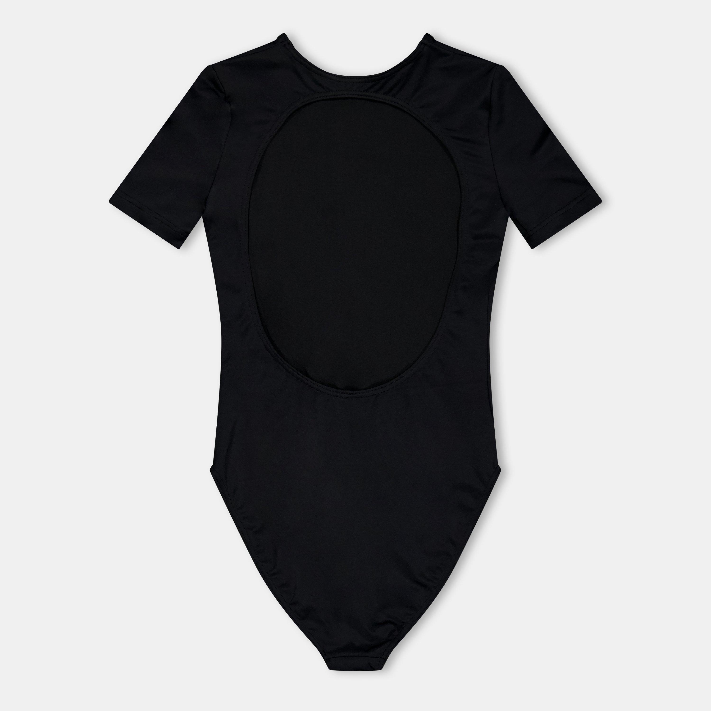 Black/White - Balenciaga - Women's Scoop Neck Swimsuit, Design - 2