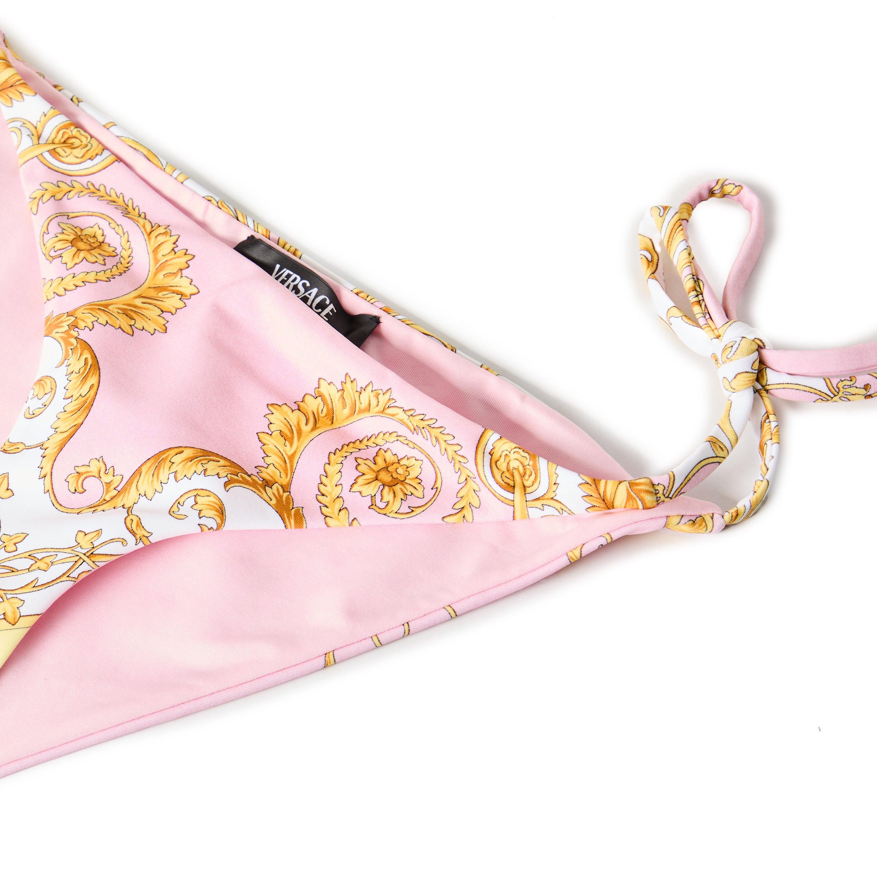 Yellow/Rose - Versace - Women's Tie Side Bikini Bottoms - 3
