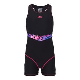 Slazenger Splice Boyleg Swimsuit Girls