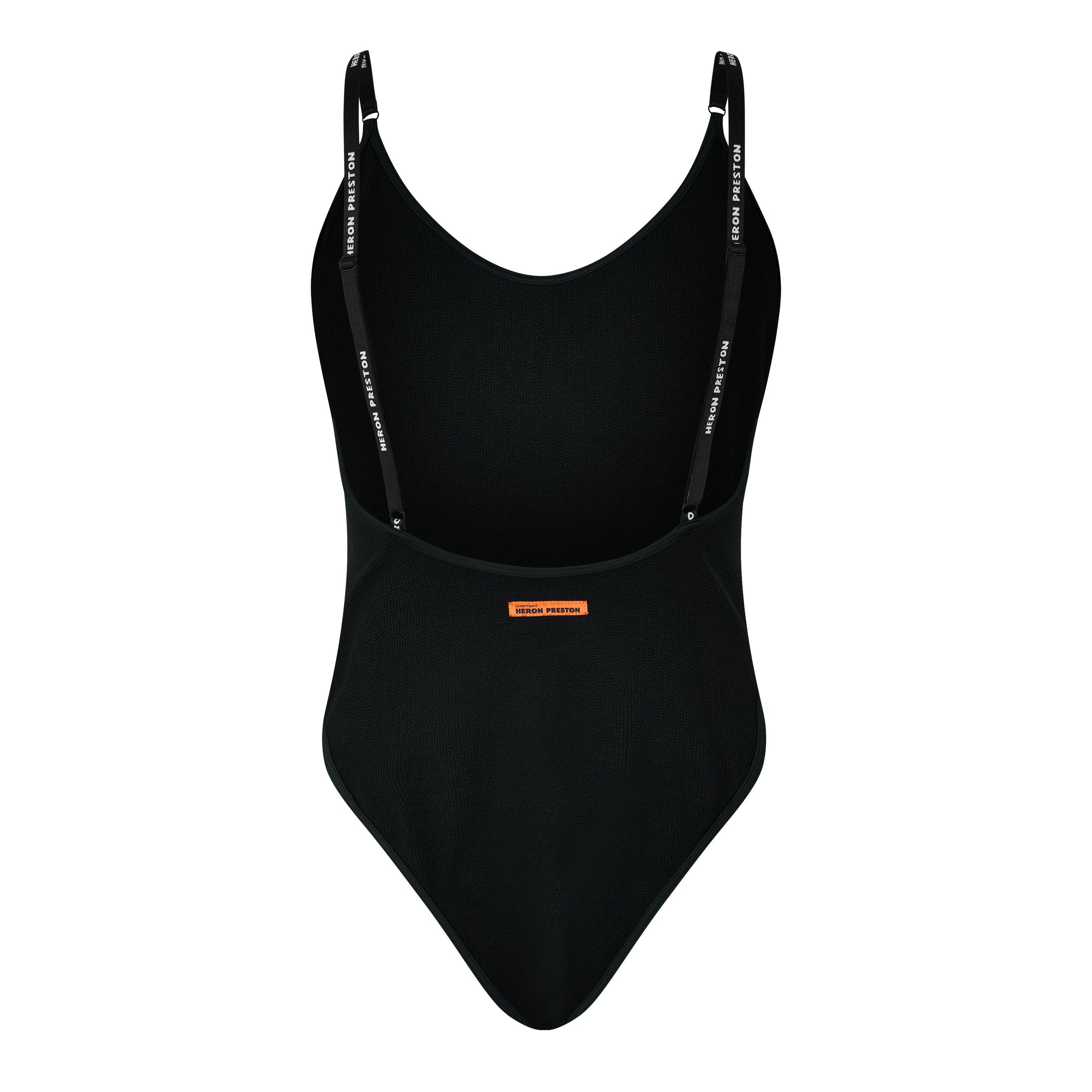 Black - Heron Preston - Women's Logo Patch One-Piece Swimsuit - 5