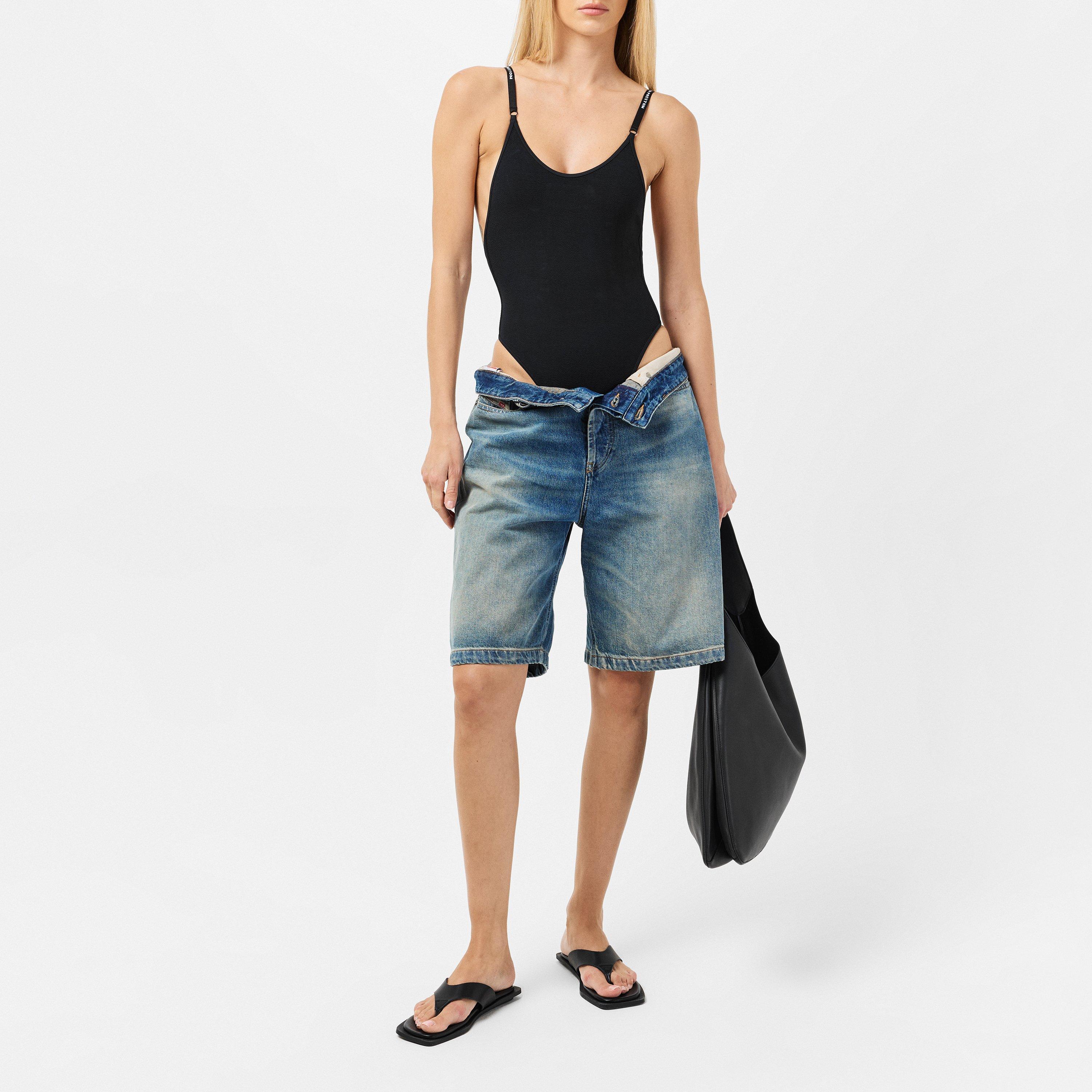 Black - Heron Preston - Women's Logo Patch One-Piece Swimsuit - 4