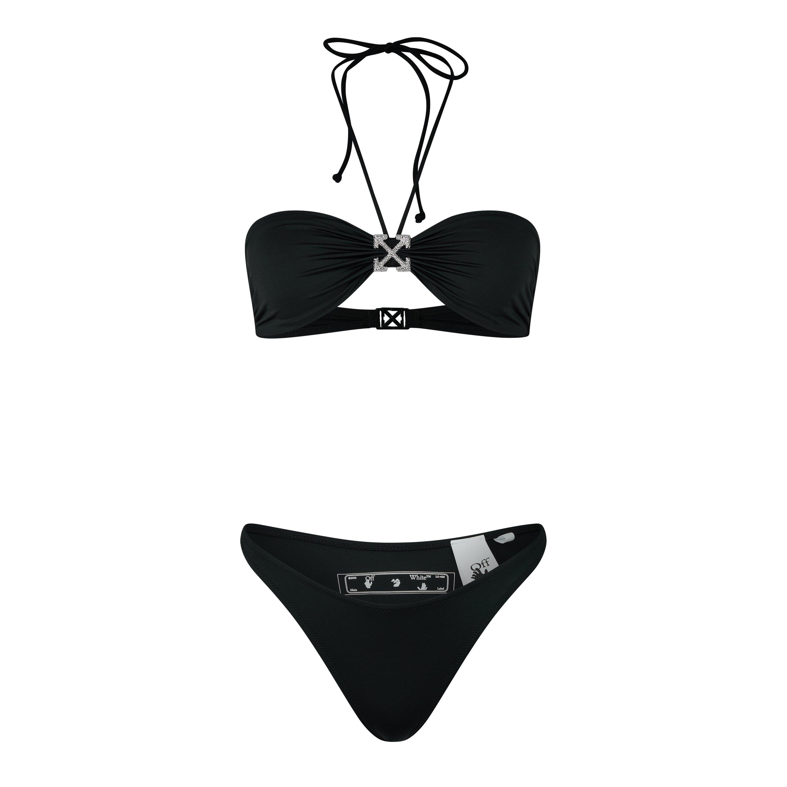 Black - Off White - Women's Arrow Bikini Set - 1