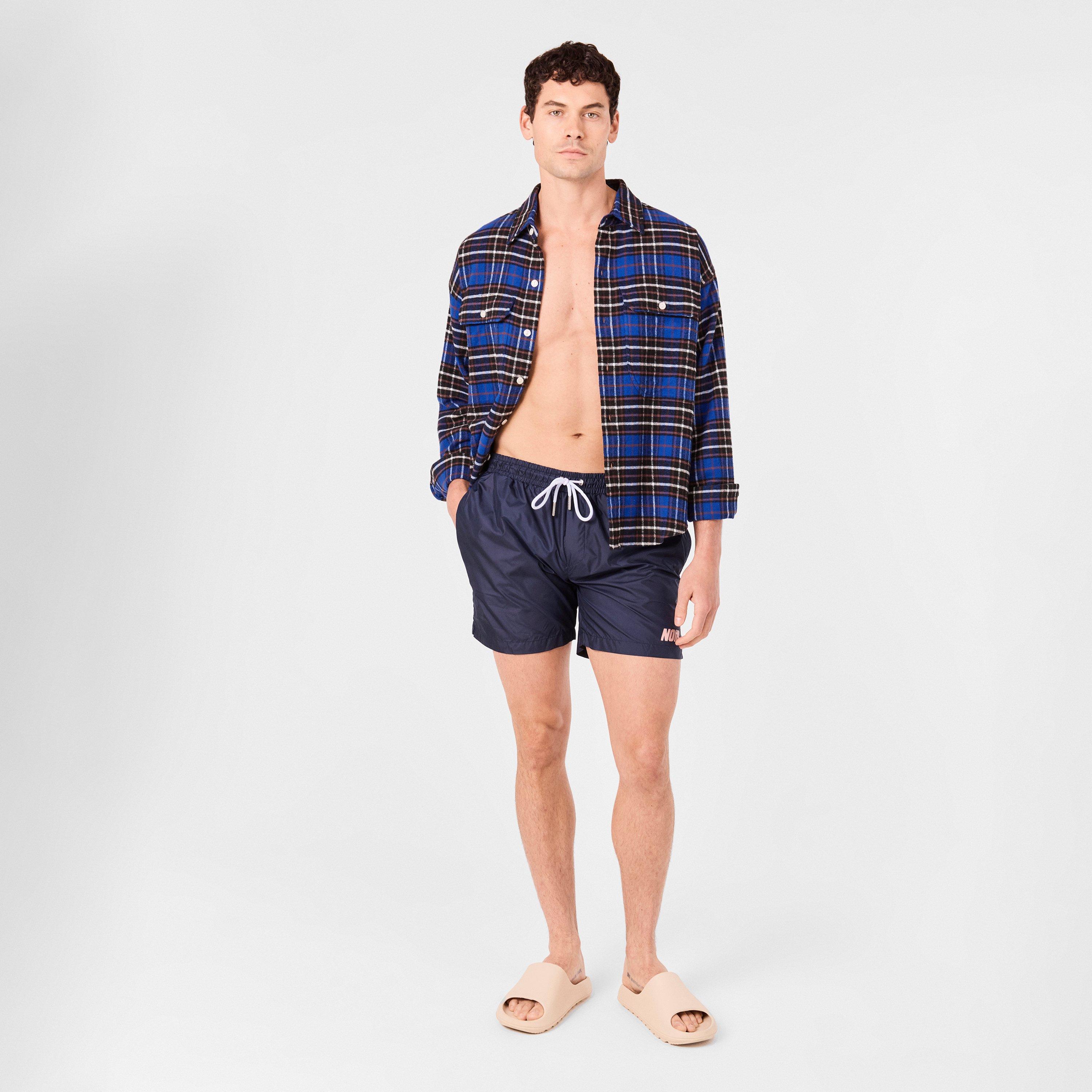 Blue - Societe Noir - Men's Quick-Drying Mesh Lined Swim Shorts - 6