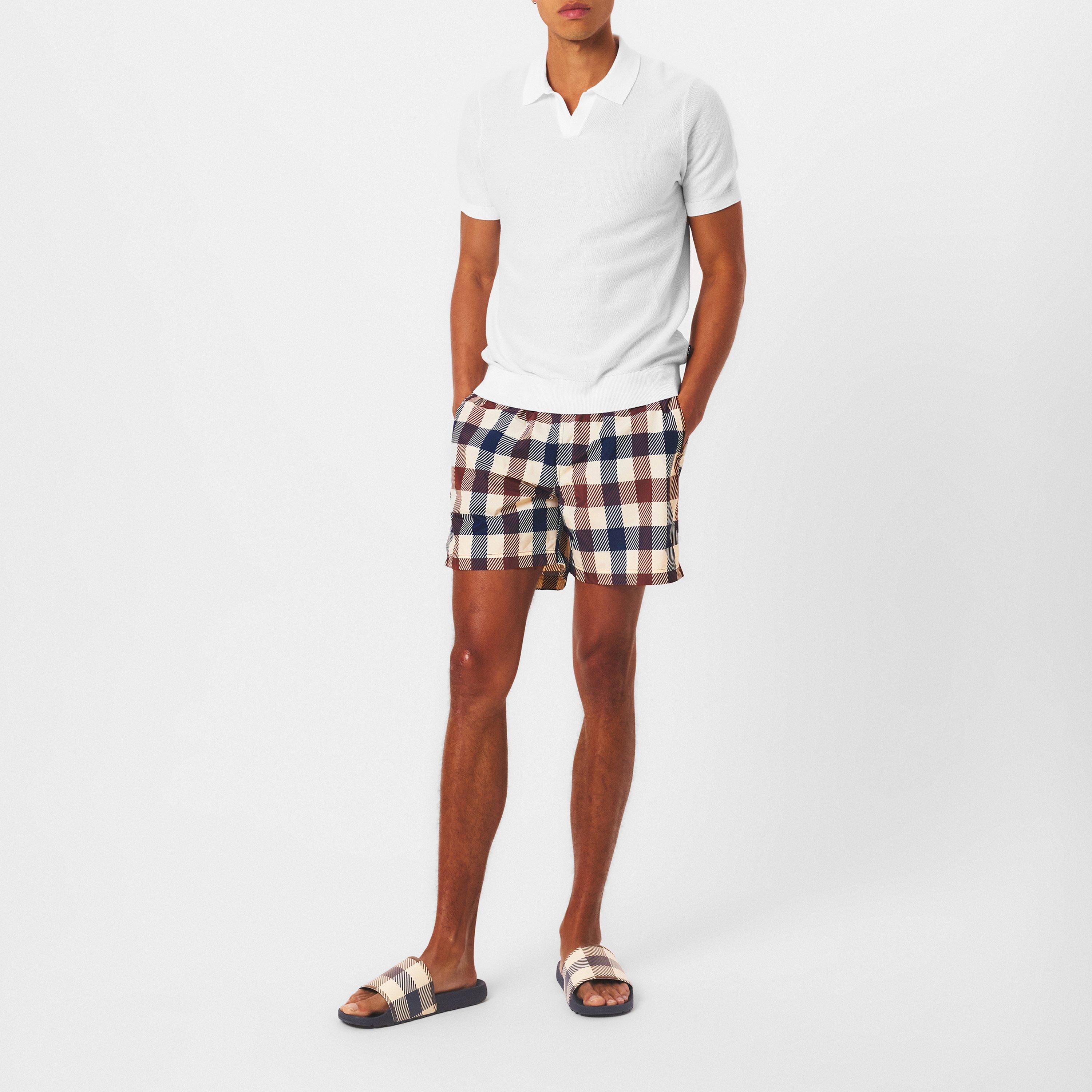 Check - Aquascutum - Men's AquAct Big Check Swim Shorts - 6