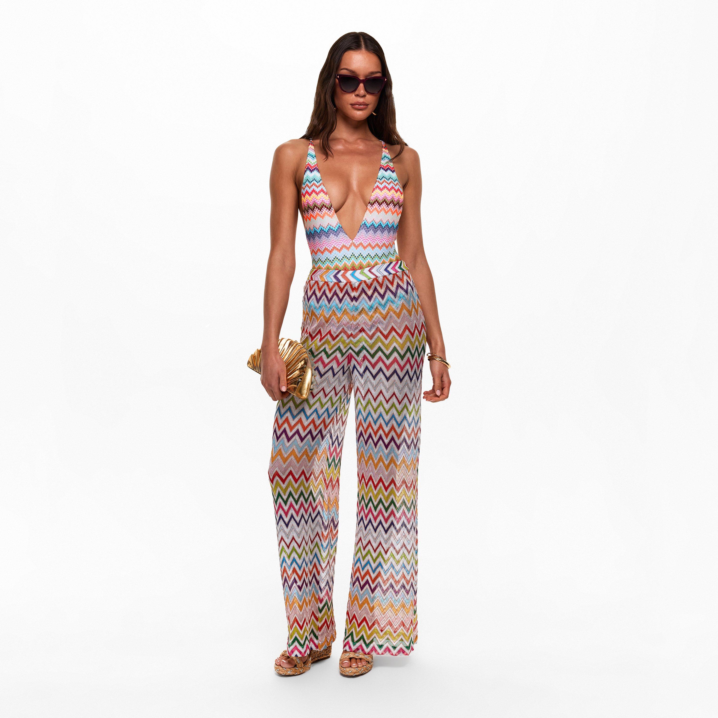 White Multi - Missoni - Women's Plunge Swimsuit - 5