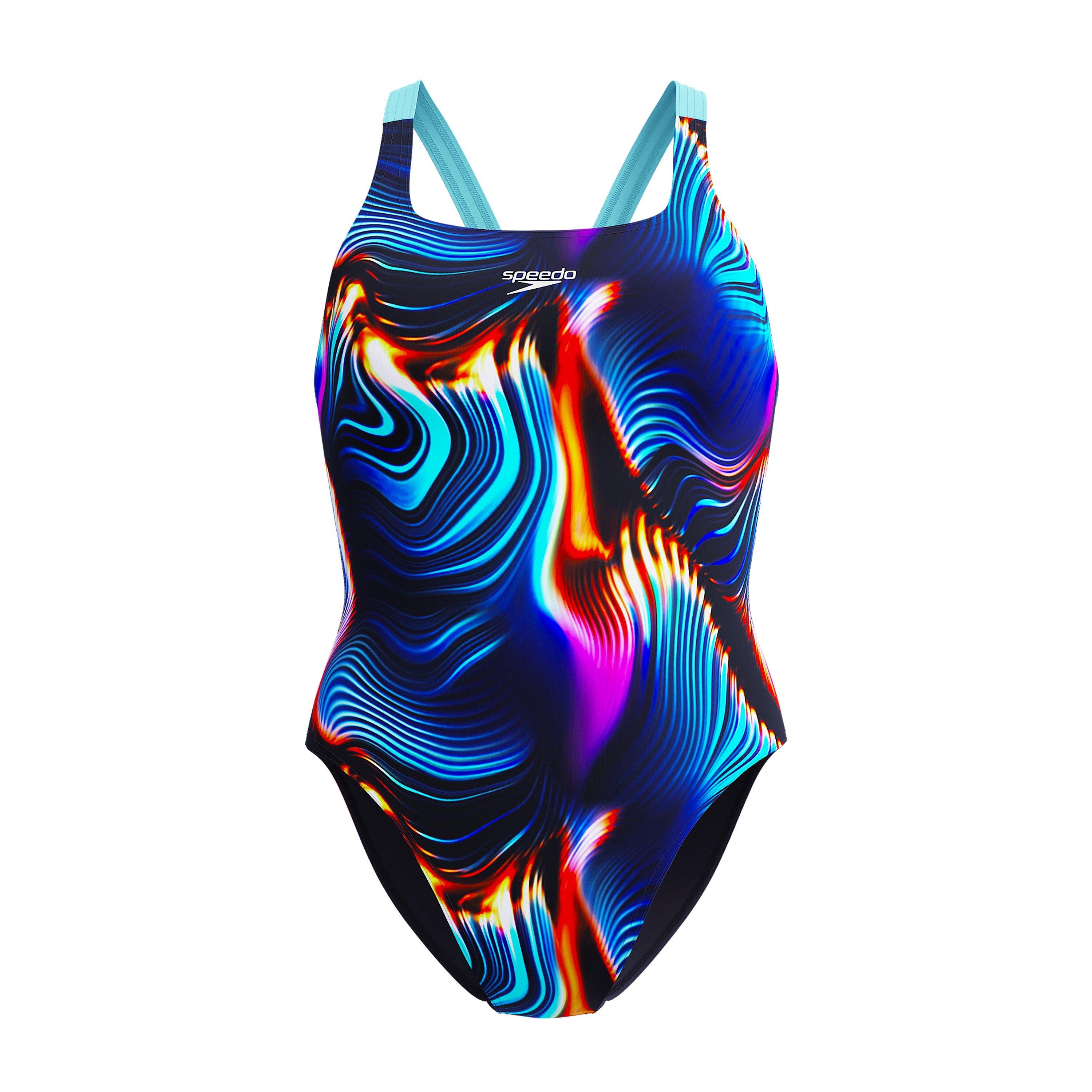 Speedo Women's All Over Print One Piece Swimsuit - Blk Speedo Blk - 8 (XS)