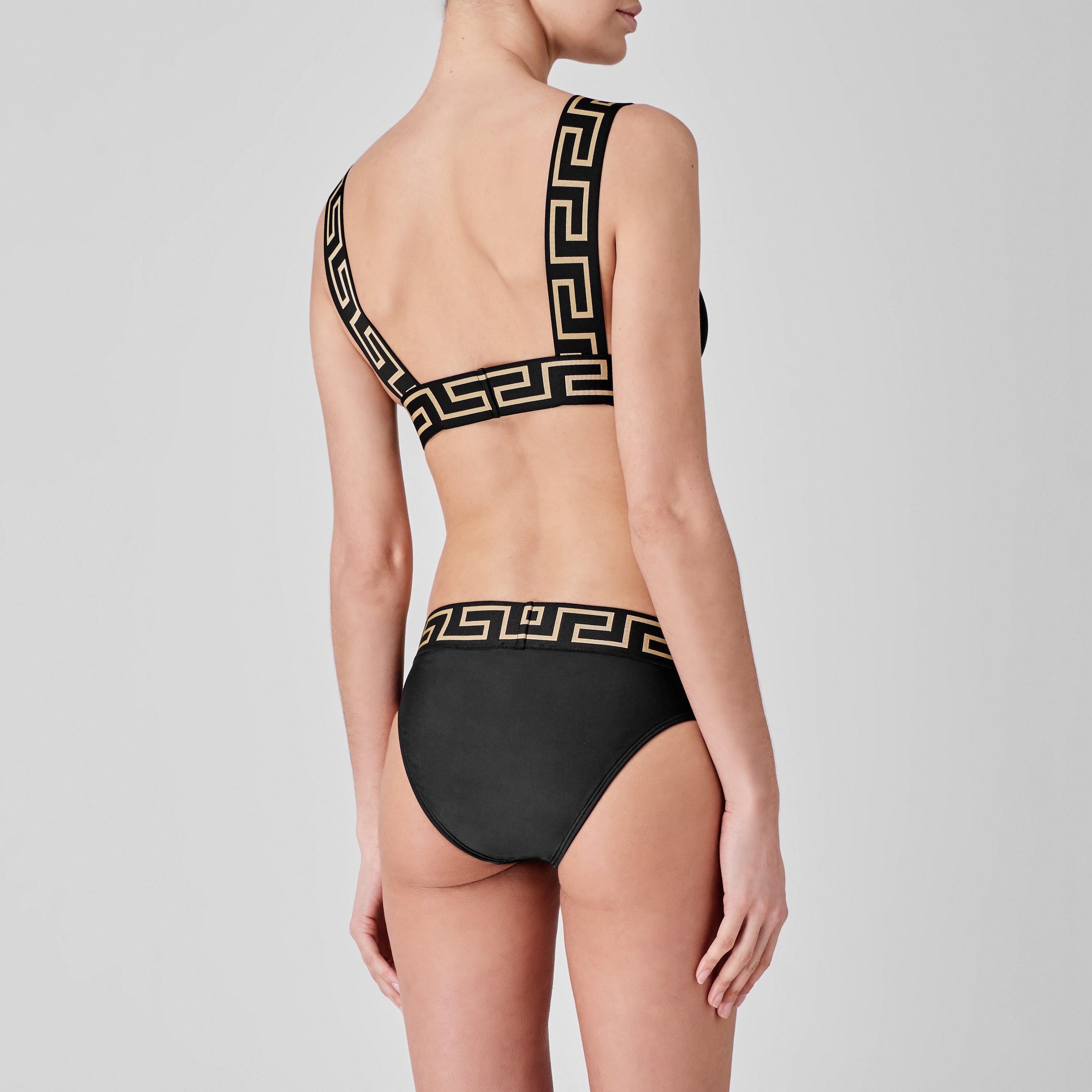 Black A1008 - Versace Icon - Women's Tape Swimwear Bikini Brief - 4