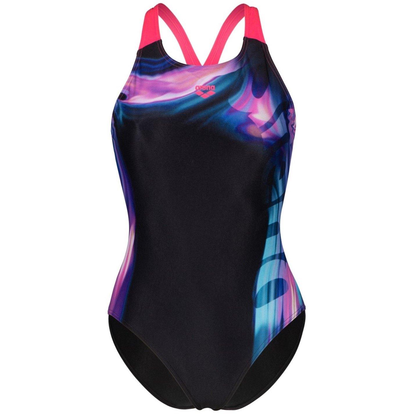 Black/Pink - Arena - Womens Dreamline V Back Swimsuit - 1